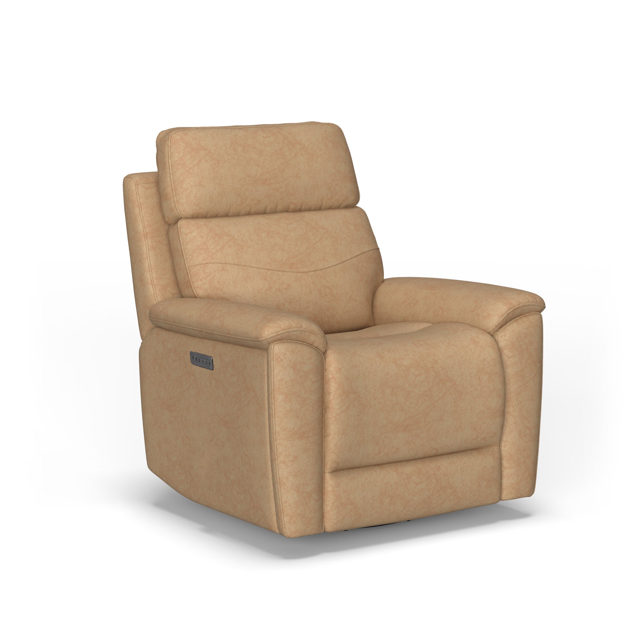 Refined Leather Power Swivel Gliding Recliner with Power Headrest & Lumbar