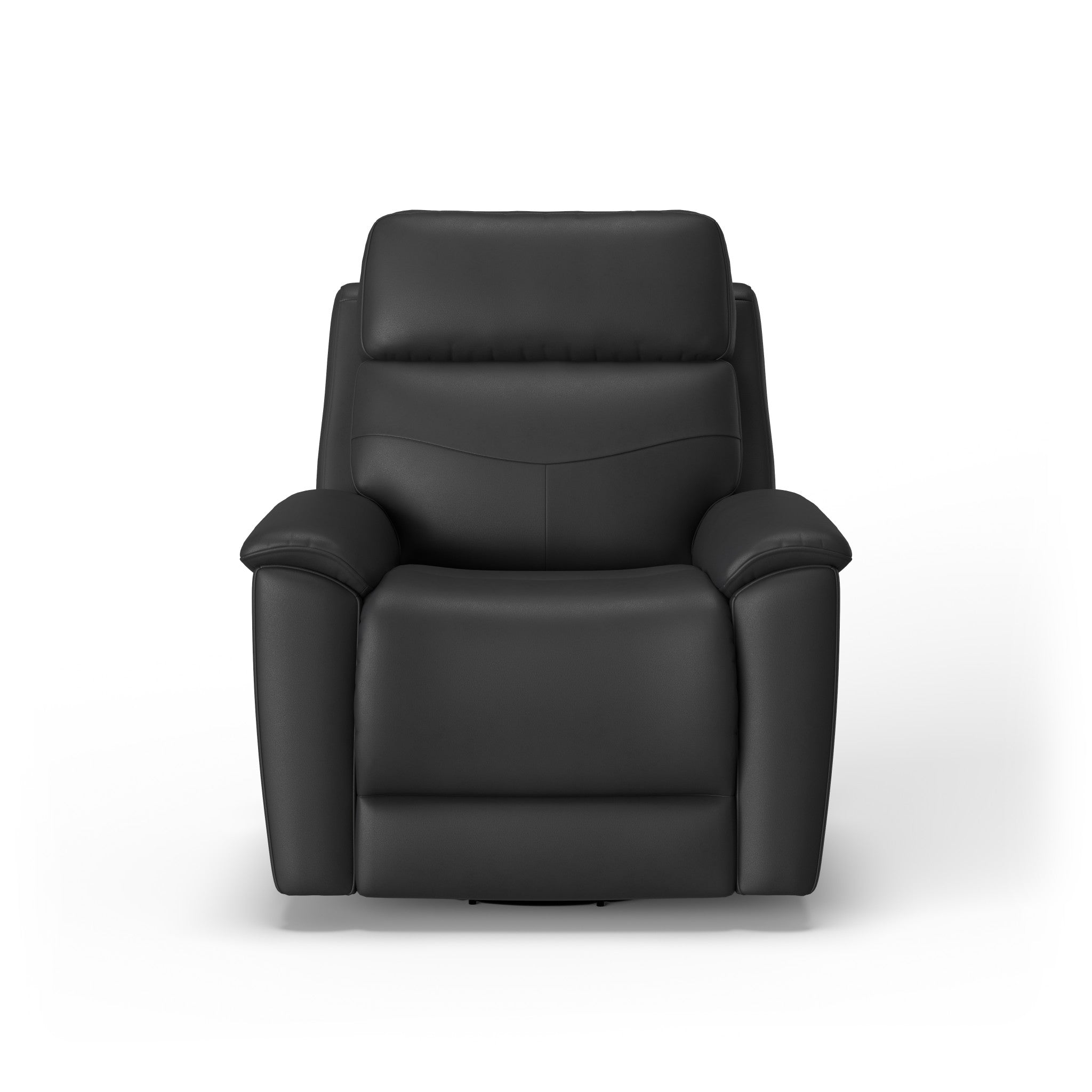 Refined Leather Power Swivel Gliding Recliner with Power Headrest & Lumbar