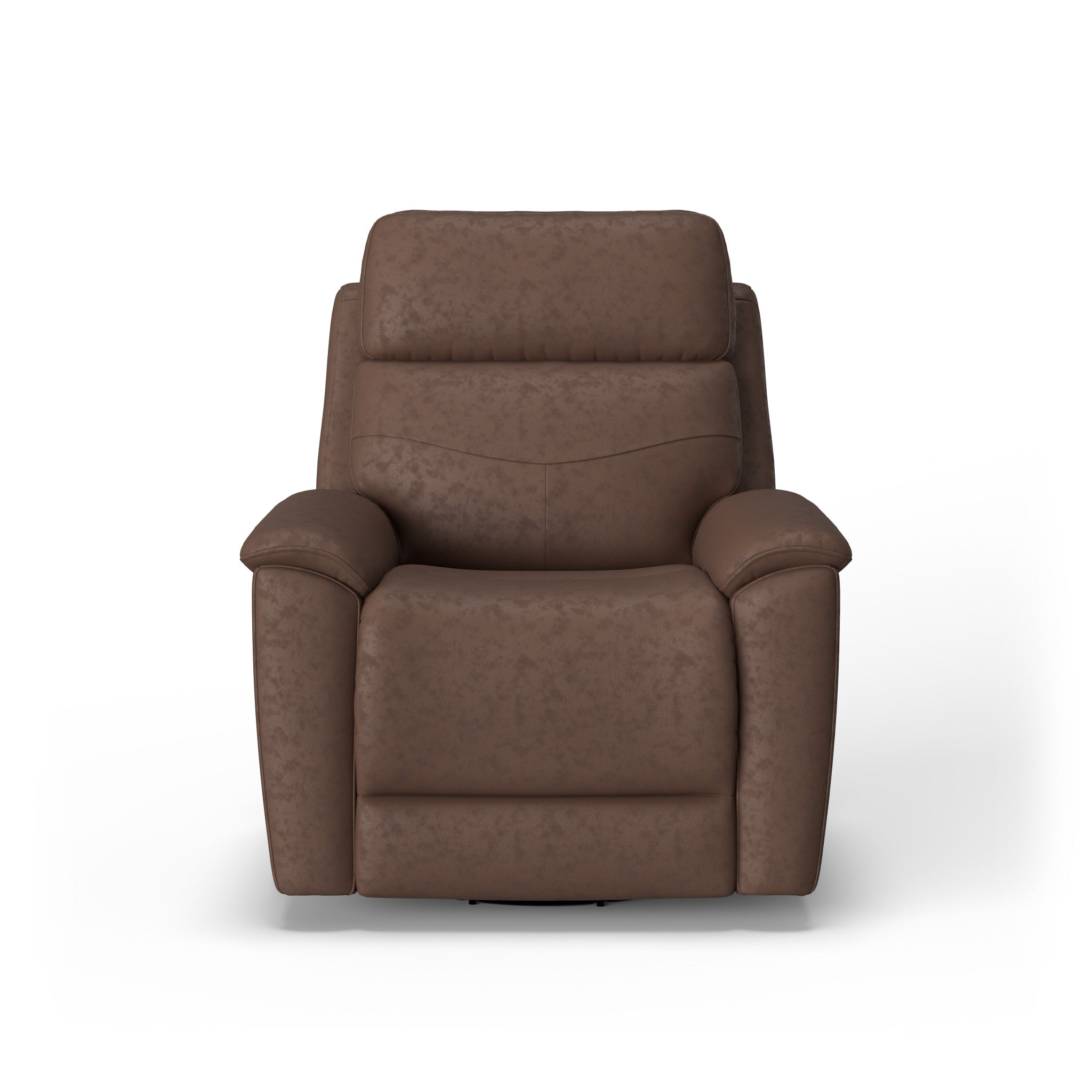 Refined Leather Power Swivel Gliding Recliner with Power Headrest & Lumbar