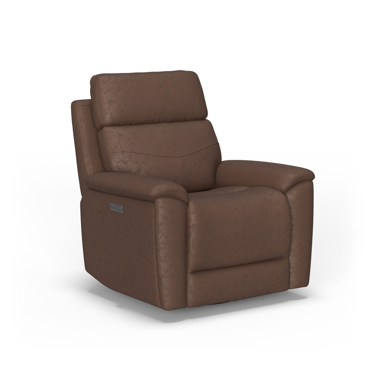 Refined Leather Power Swivel Gliding Recliner with Power Headrest & Lumbar