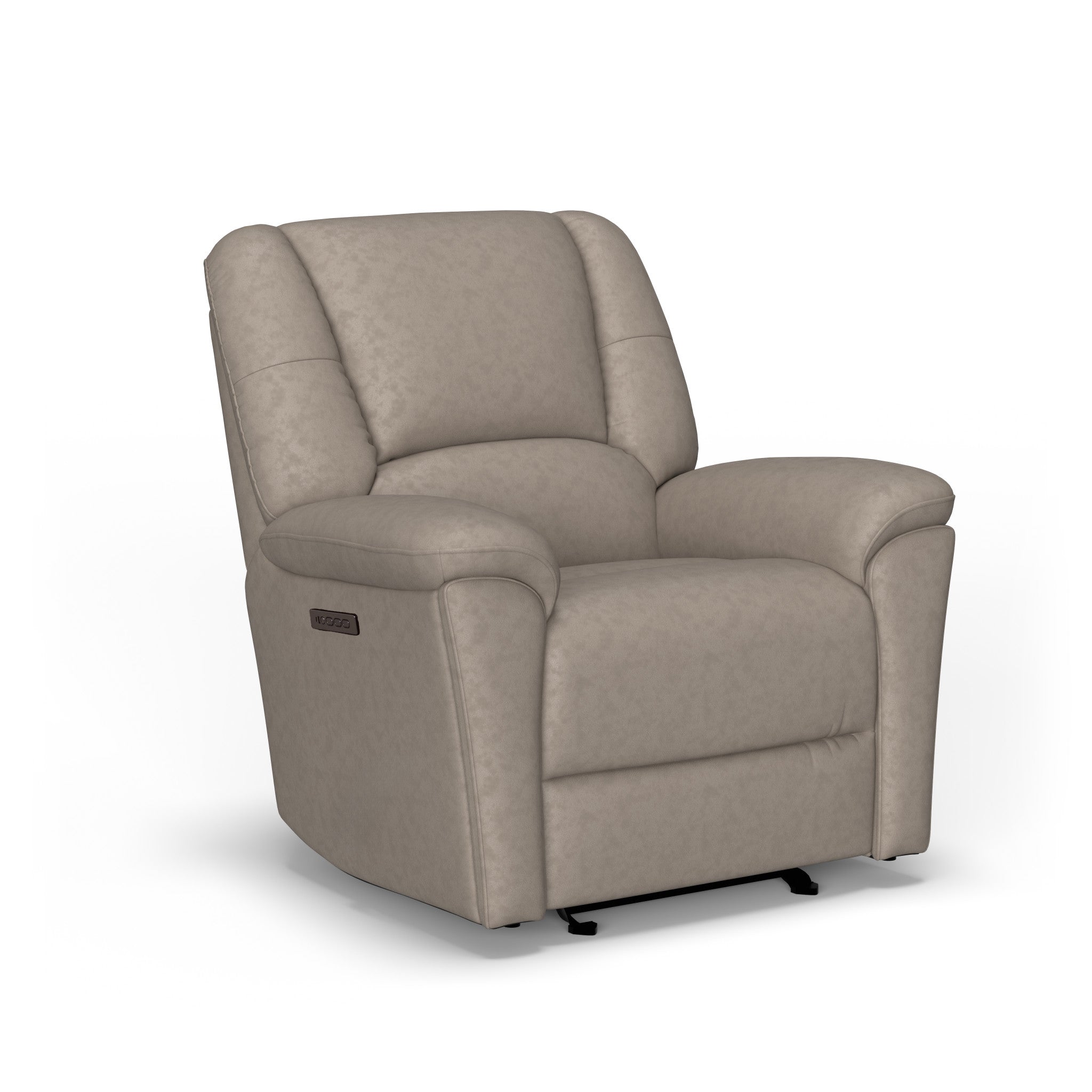 Plush Fabric Power Gliding Recliner with Power Headrest & Lumbar