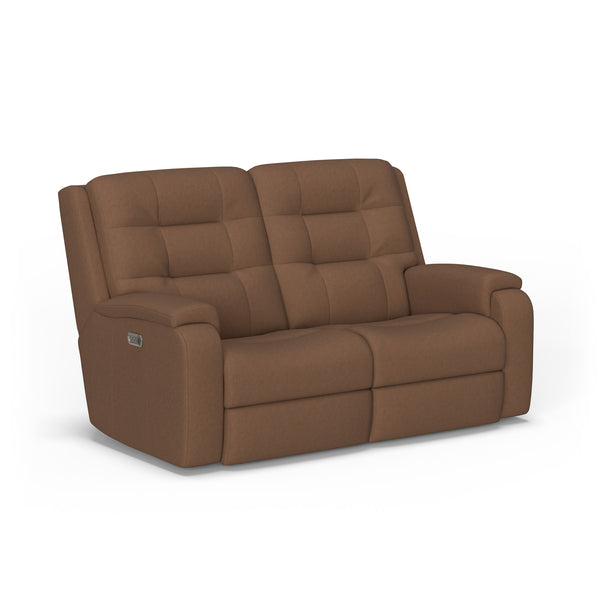 Arlo Leather Power Reclining Loveseat with Power Headrests & Lumbar