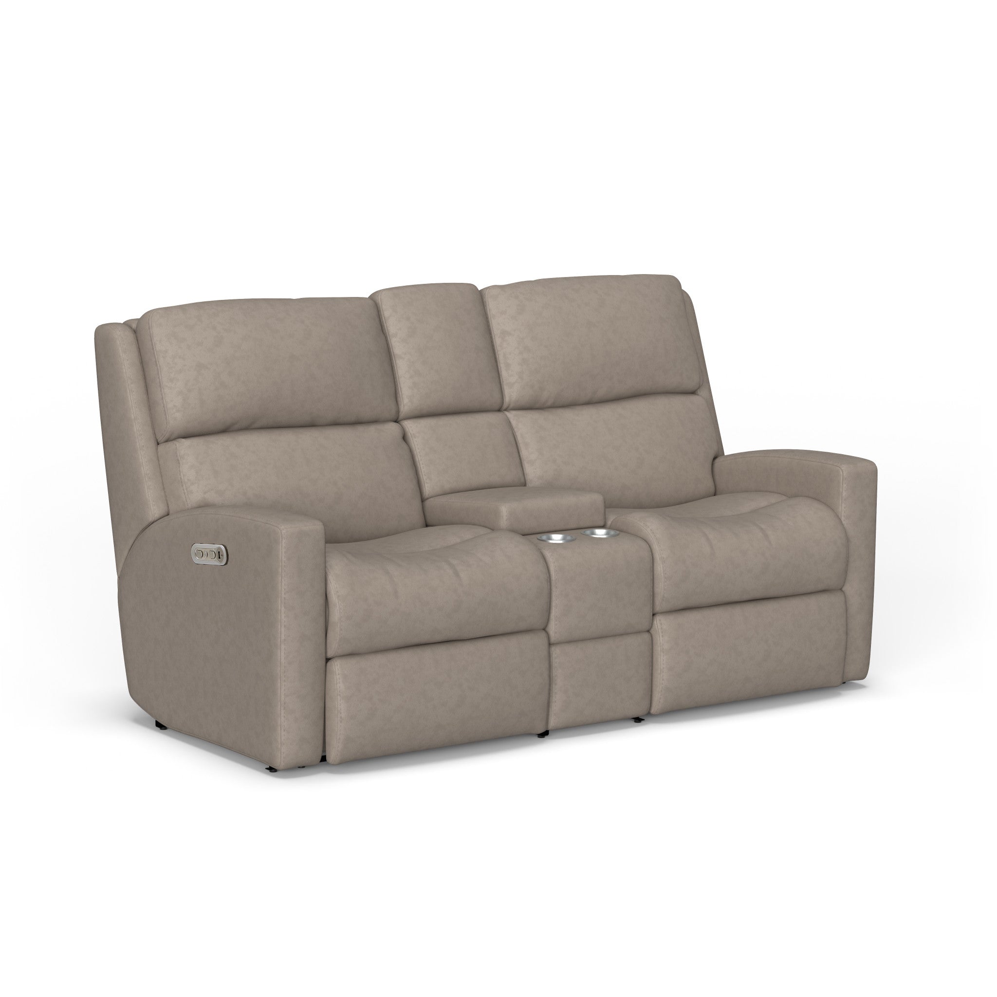 Catalina Leather Power Reclining Loveseat with Console & Power Headrests