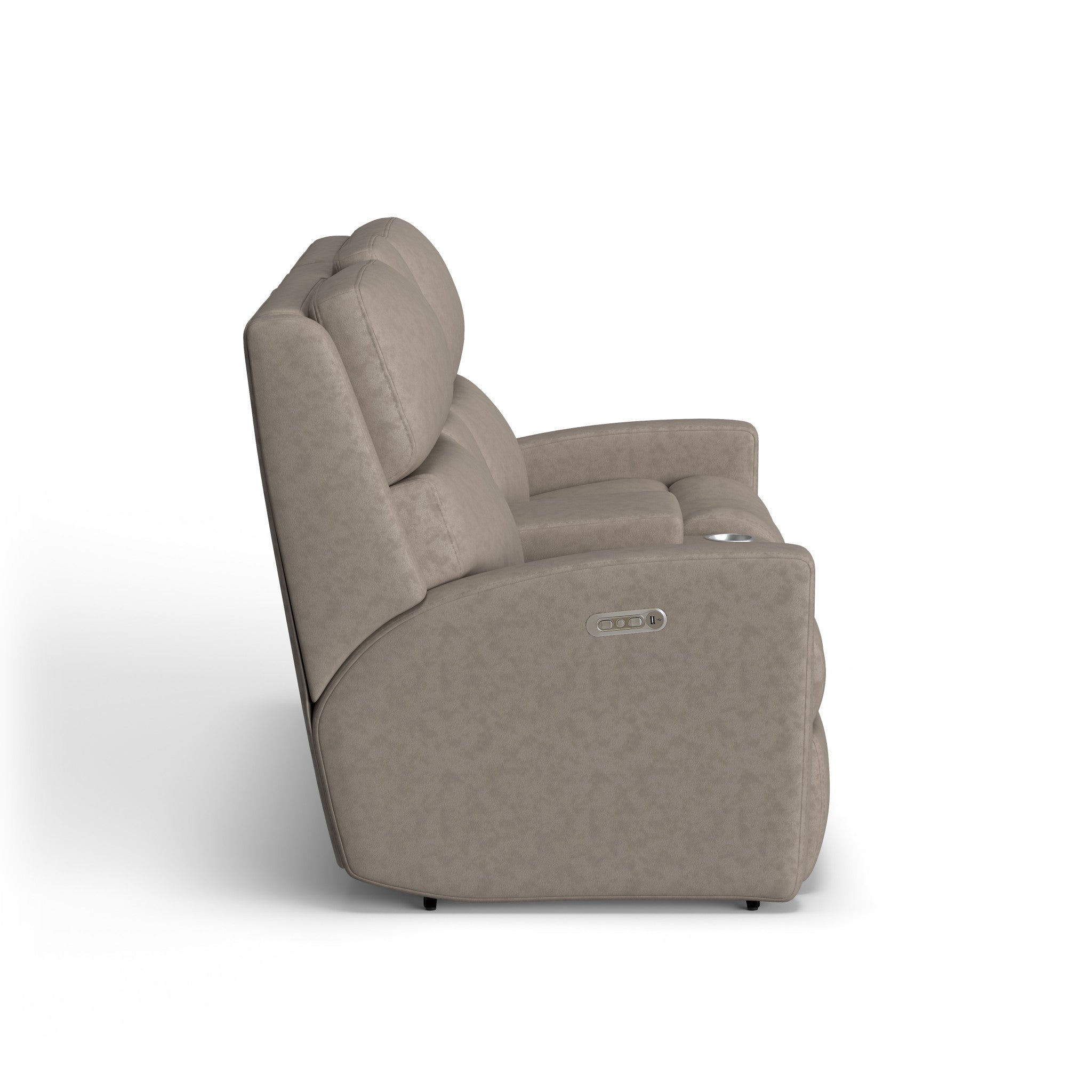 Catalina Leather Power Reclining Loveseat with Console & Power Headrests