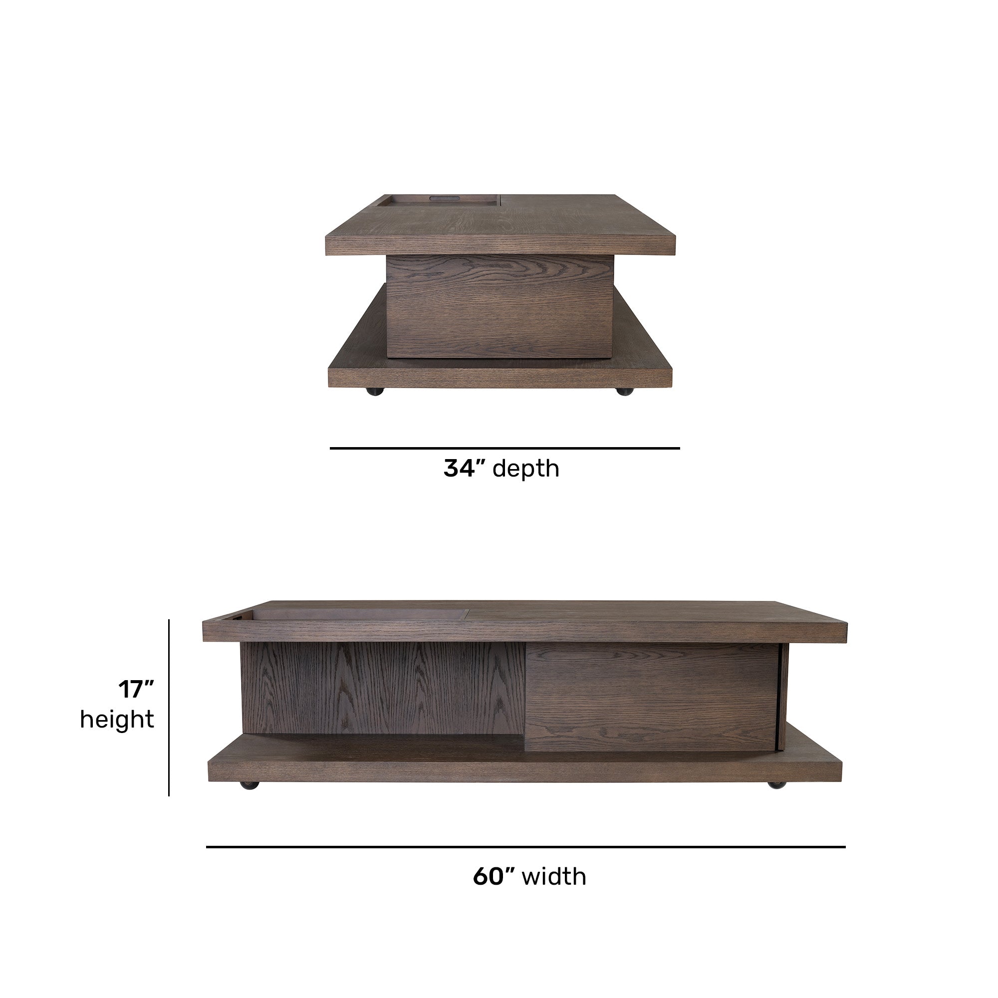 Athens Rectangular Coffee Table with Casters