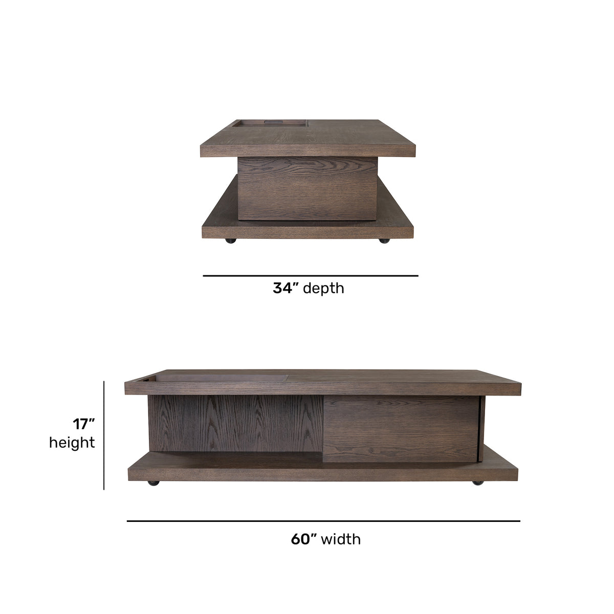 Athens Rectangular Coffee Table with Casters