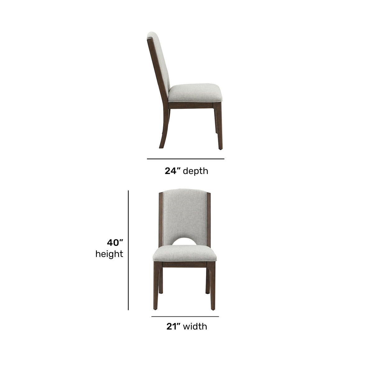 Athens Pair of Upholstered Dining Chairs