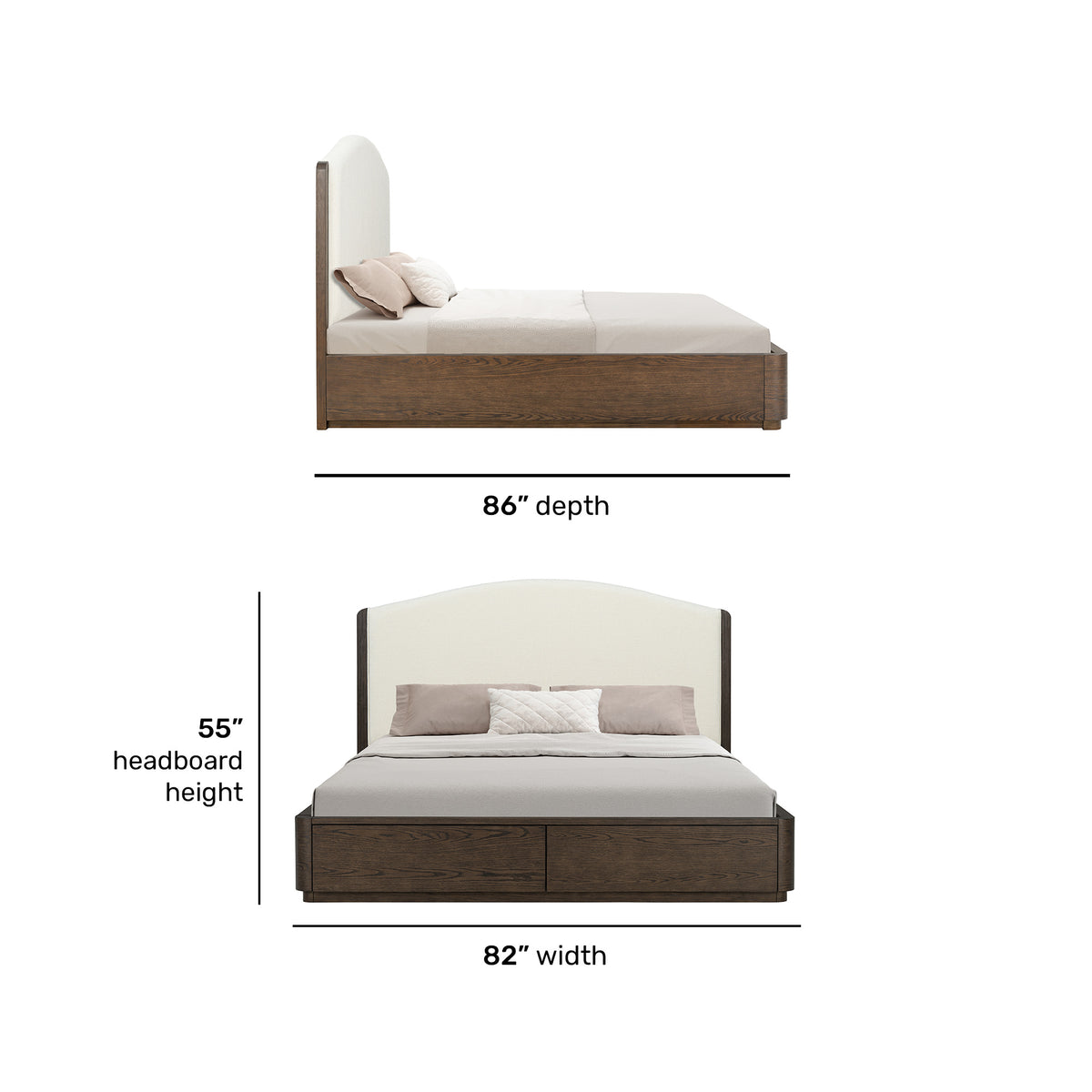 Athens King Upholstered Storage Bed