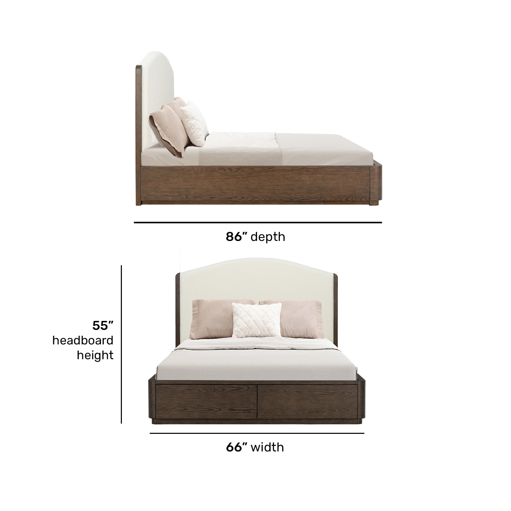 Athens Queen Upholstered Storage Bed