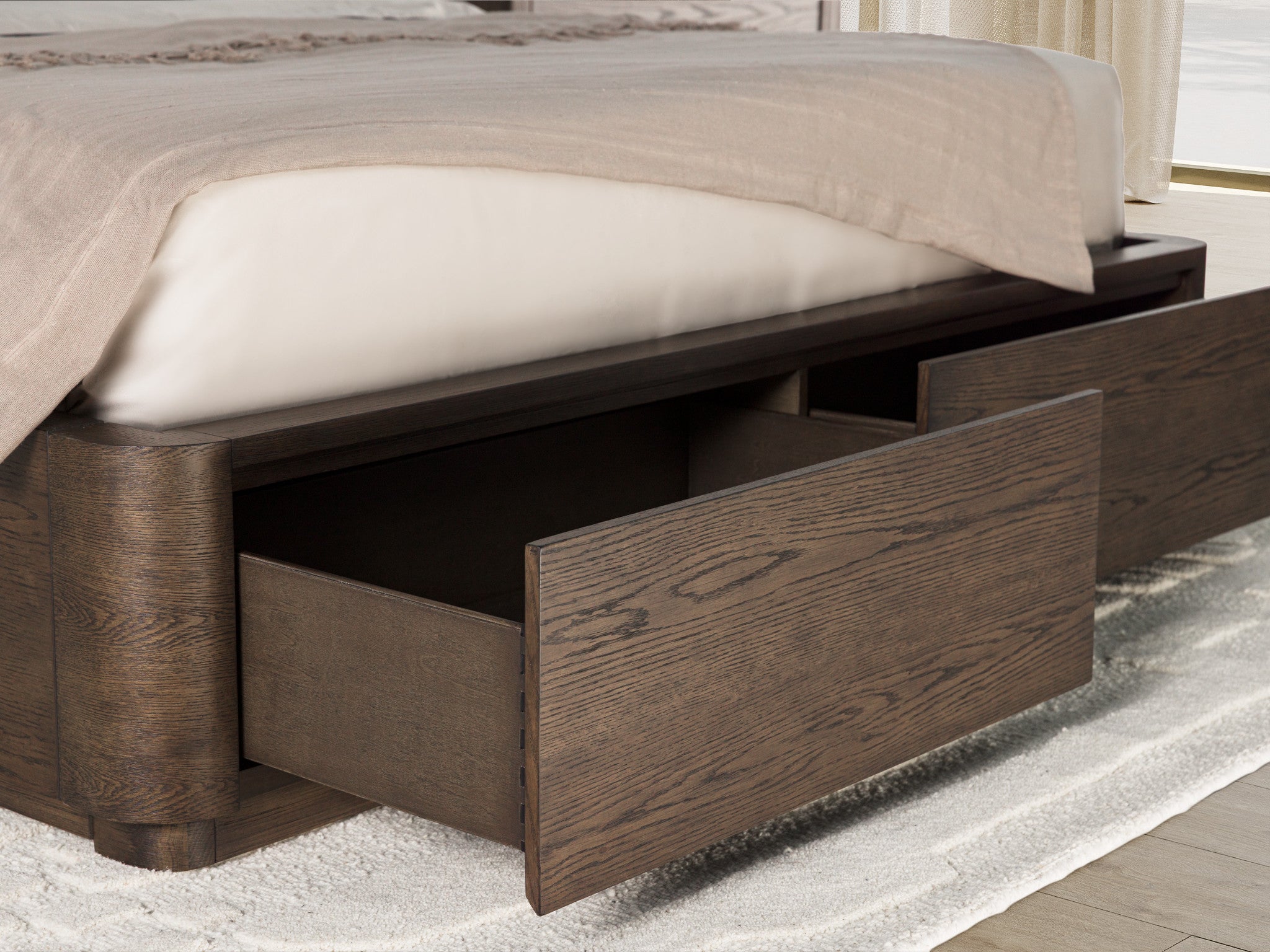Athens Queen Upholstered Storage Bed