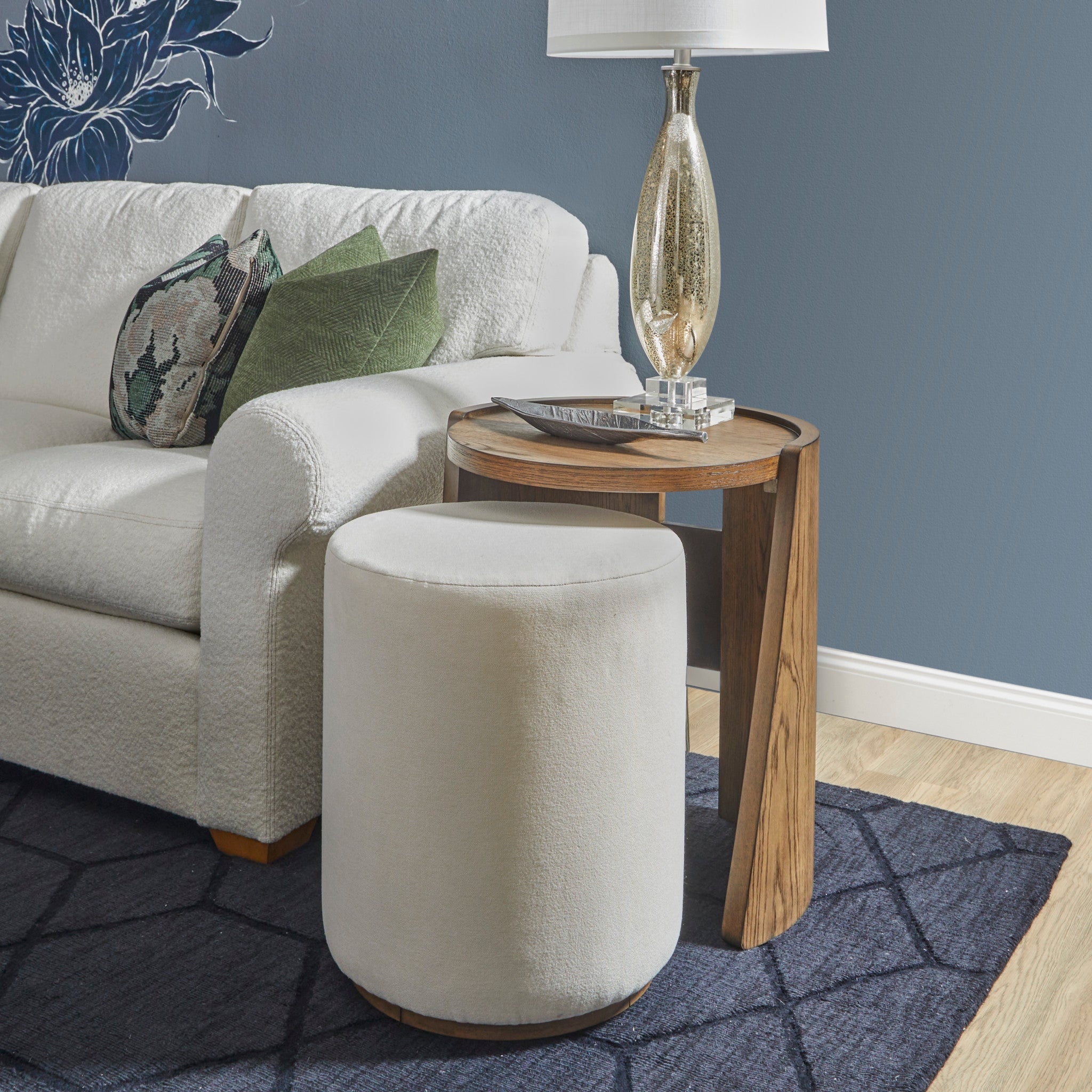 Lyra Fabric Pouf Ottoman