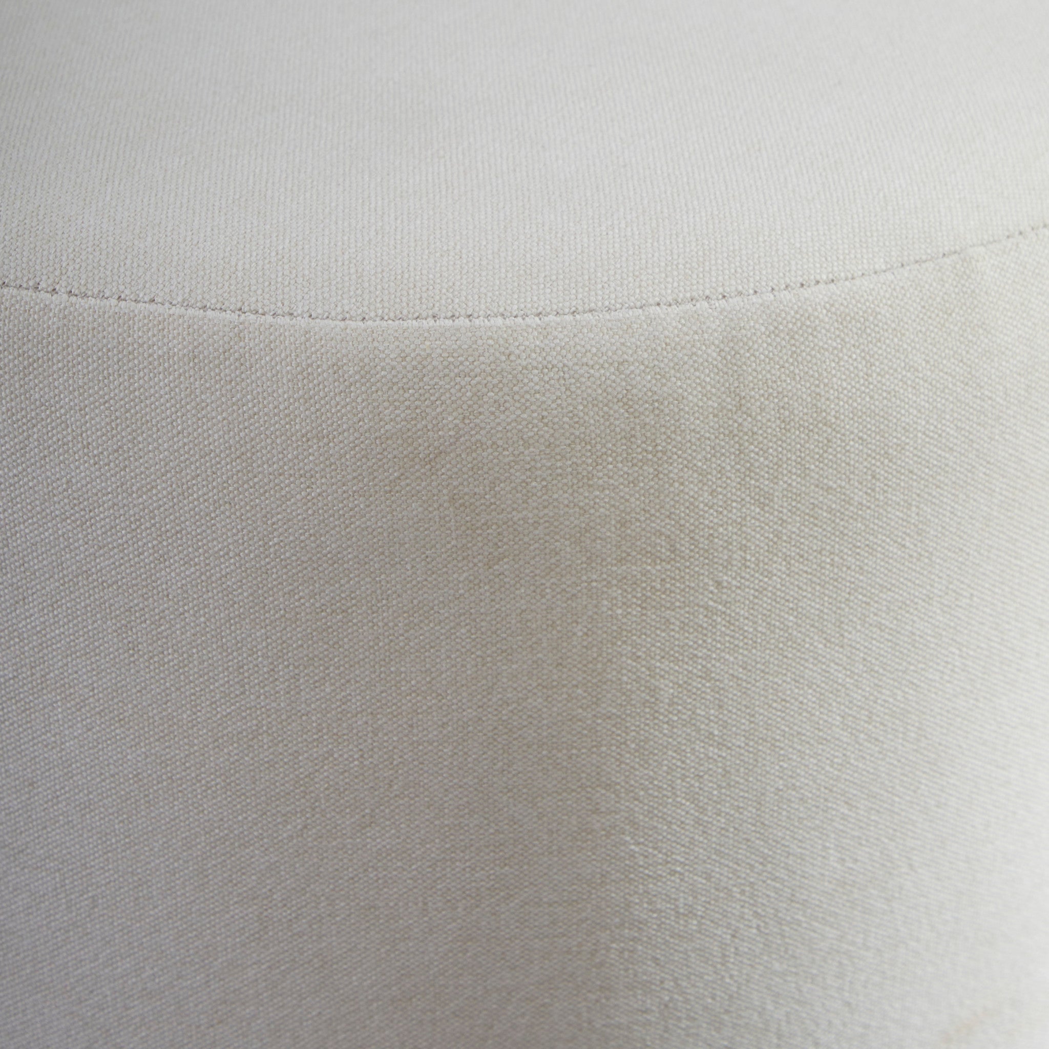 Lyra Ivory Fabric Pouf Ottoman
