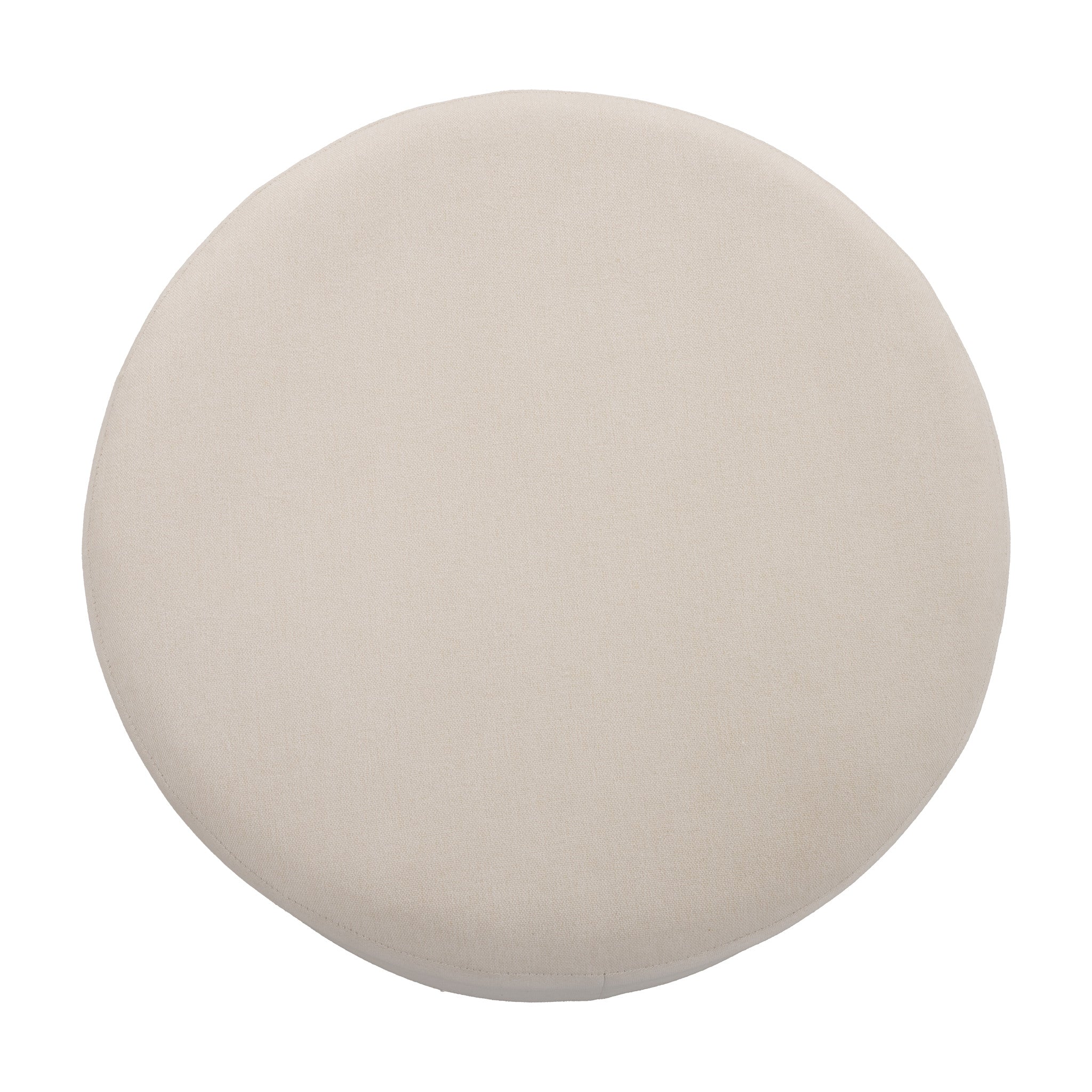 Lyra Ivory Fabric Pouf Ottoman