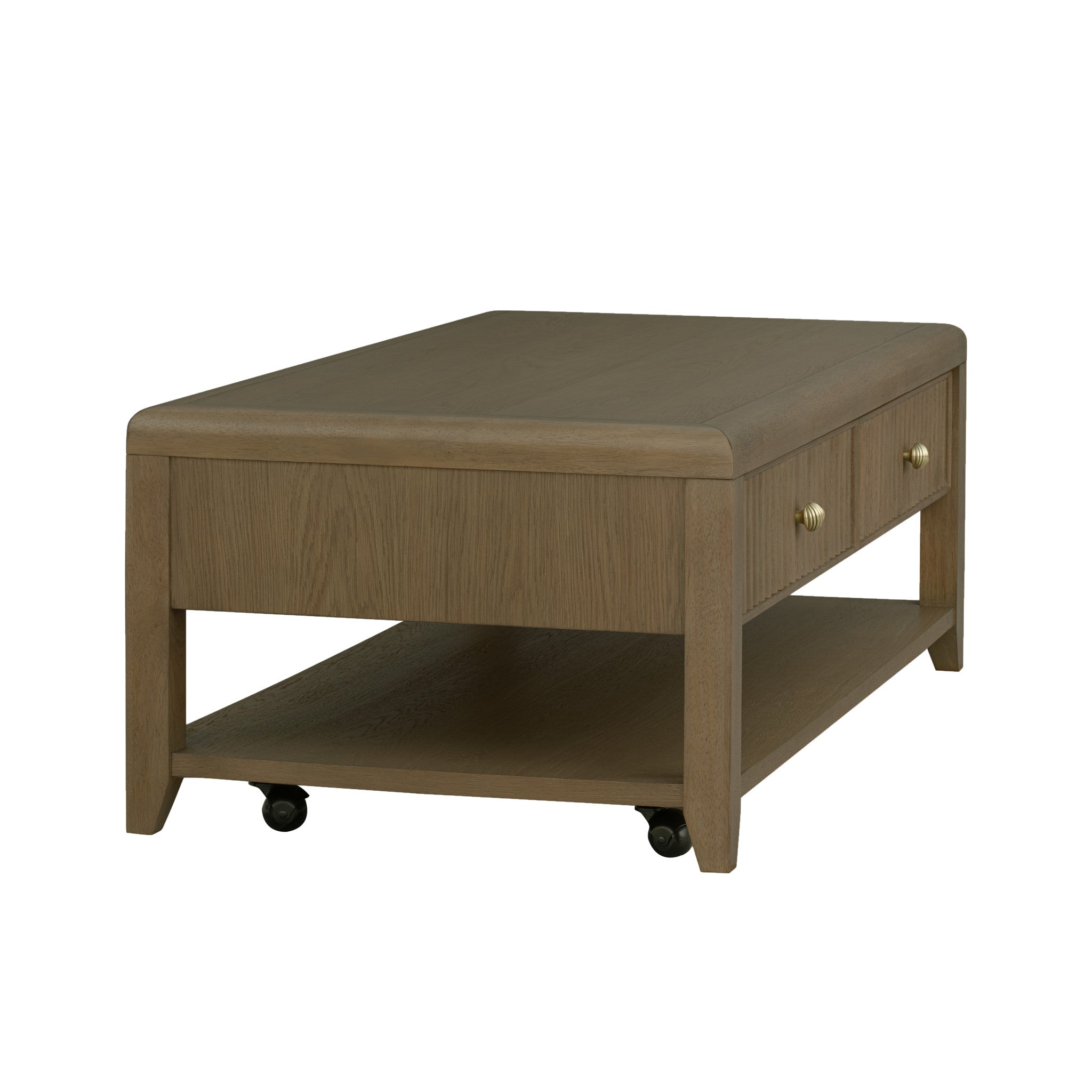 Reed Rectangular Coffee Table with Casters
