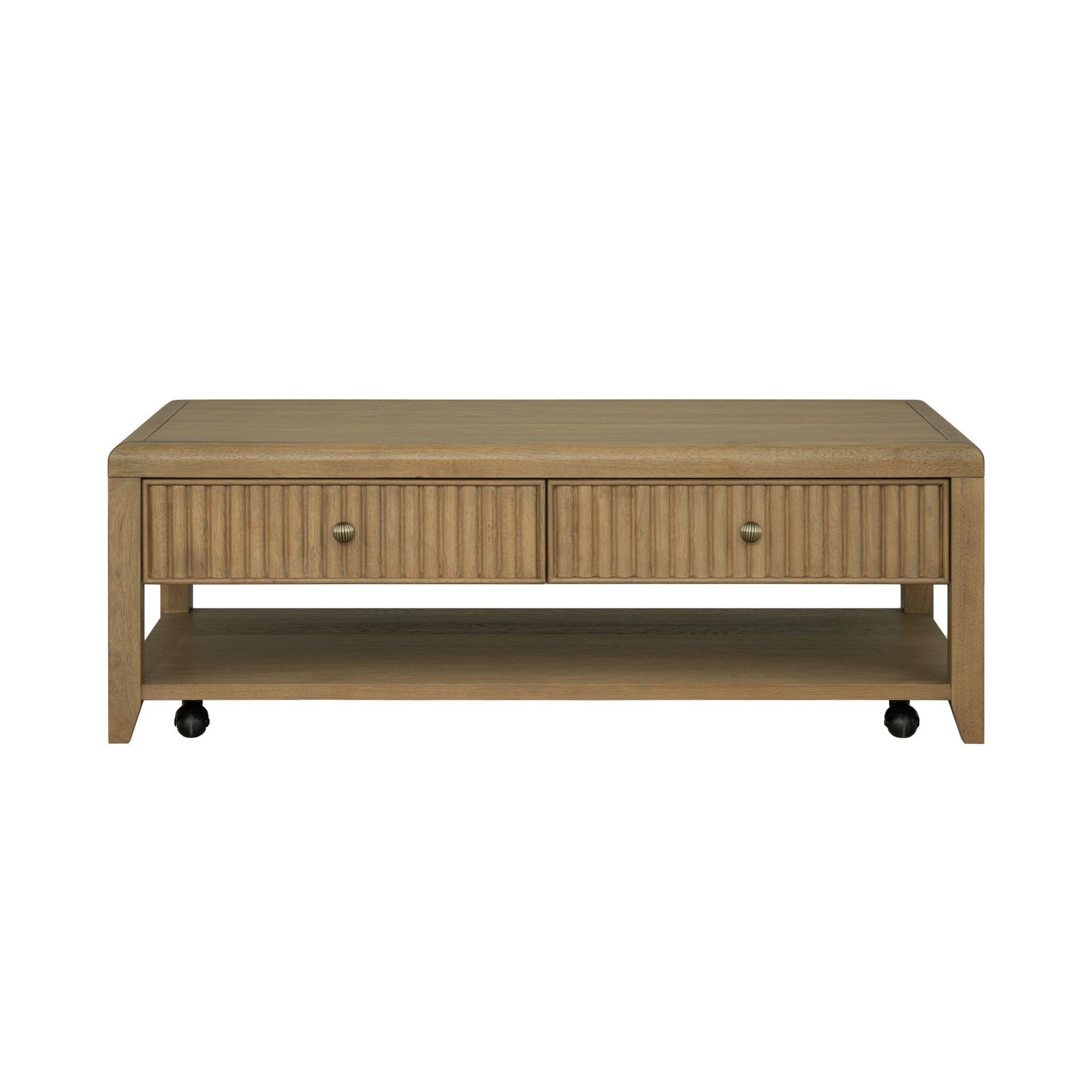Reed Rectangular Coffee Table with Casters