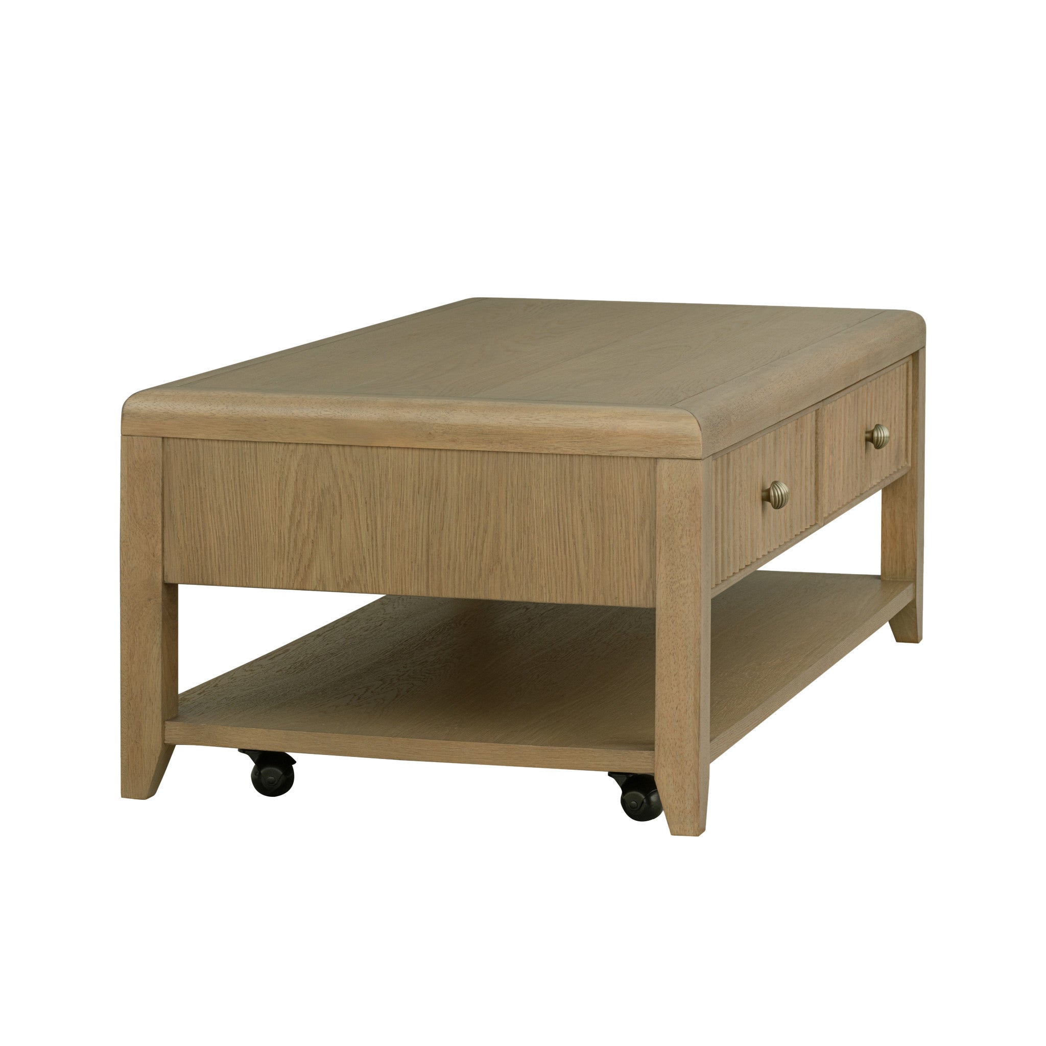 Reed Rectangular Coffee Table with Casters