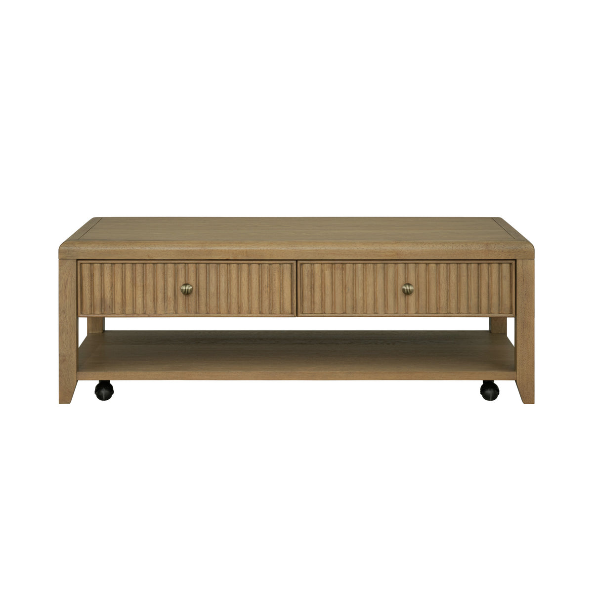 Reed Rectangular Coffee Table with Casters