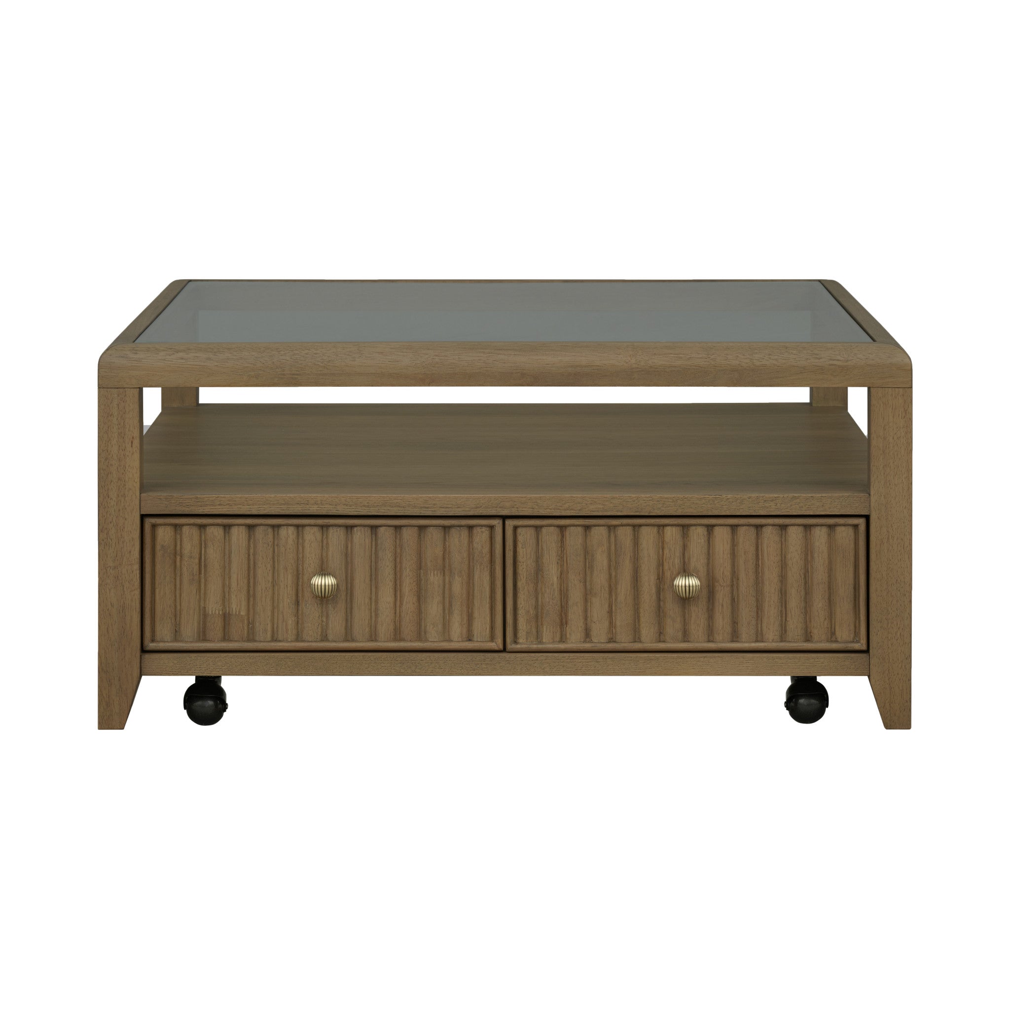 Reed Square Coffee Table with Casters