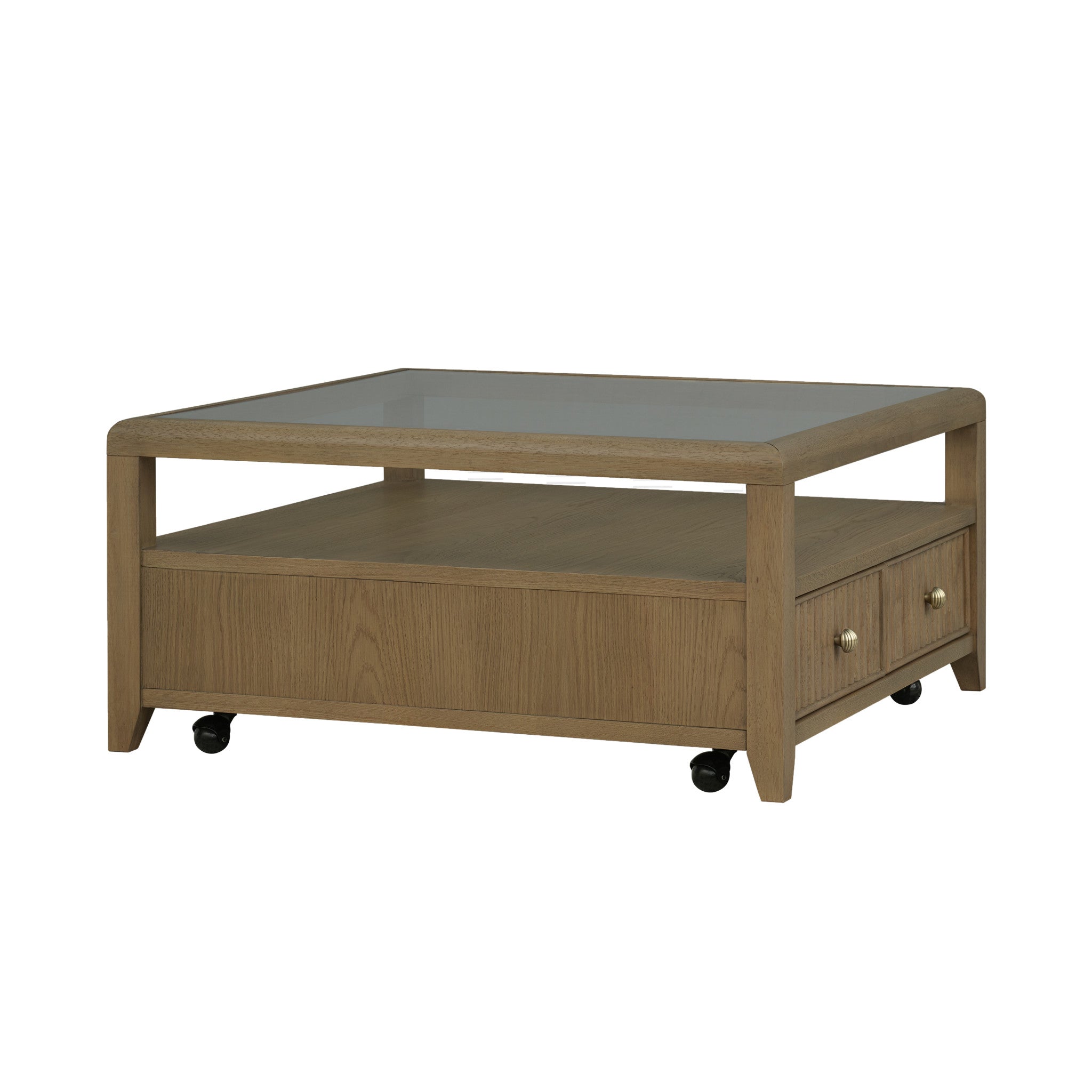 Reed Square Coffee Table with Casters
