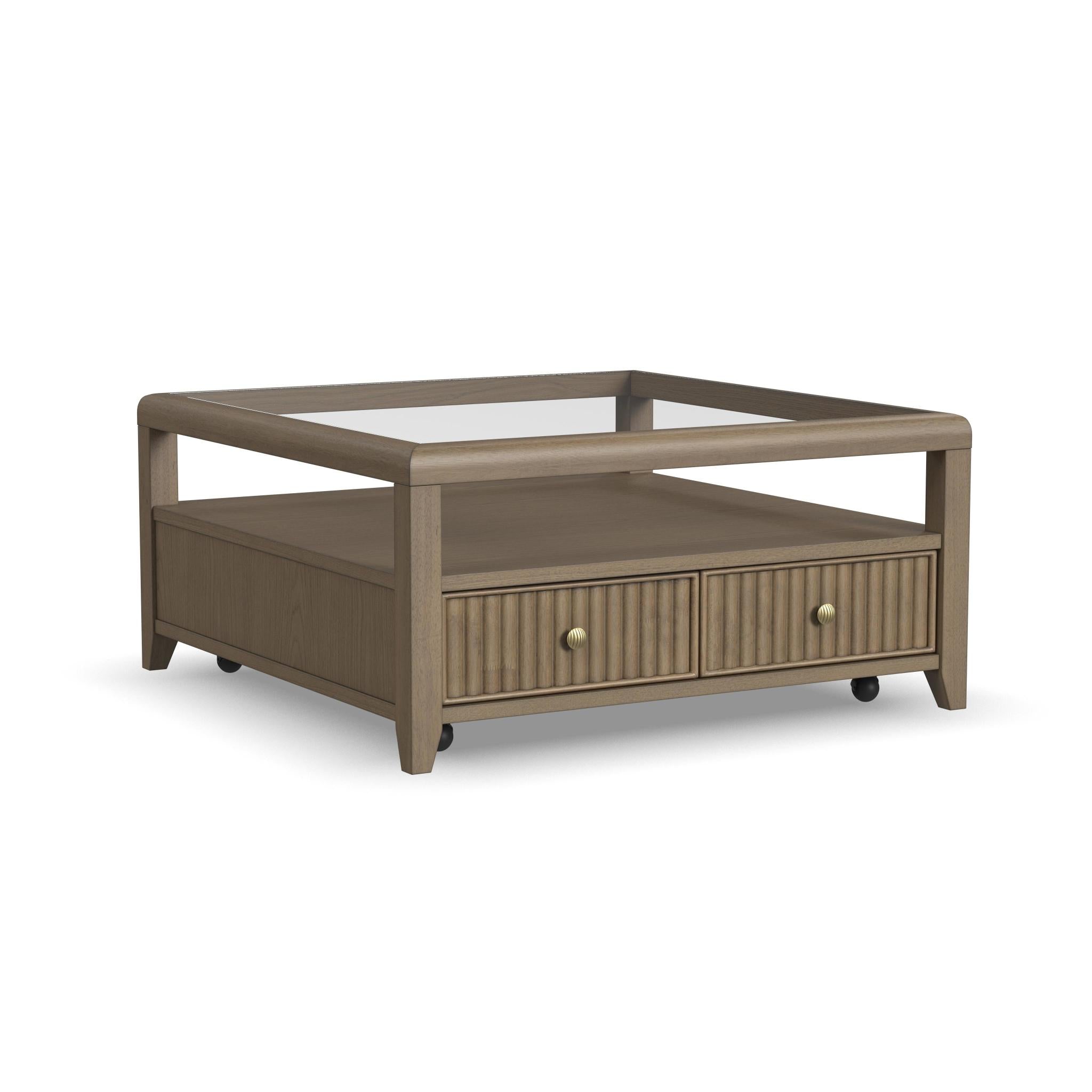 Reed Square Coffee Table with Casters