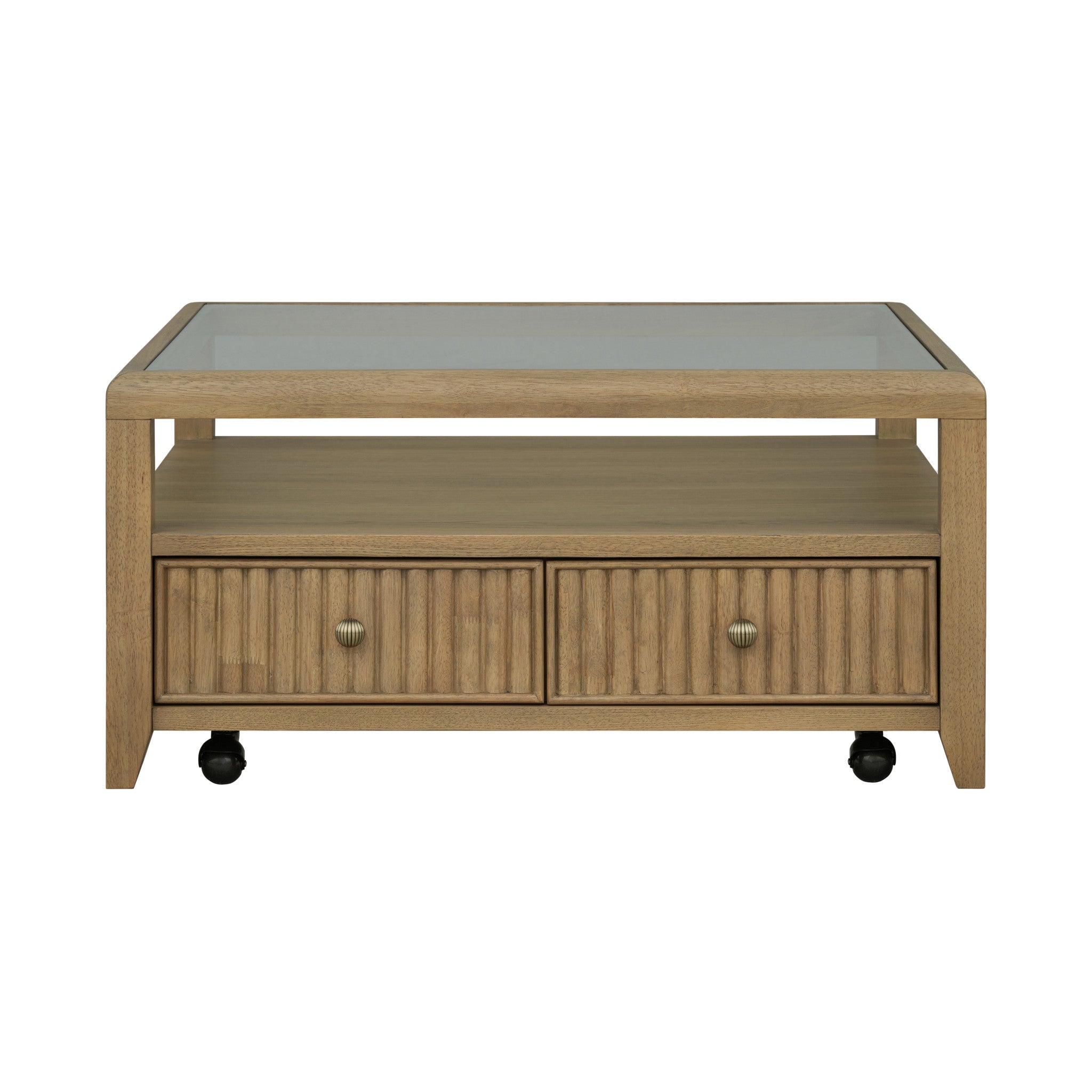 Reed Square Coffee Table with Casters