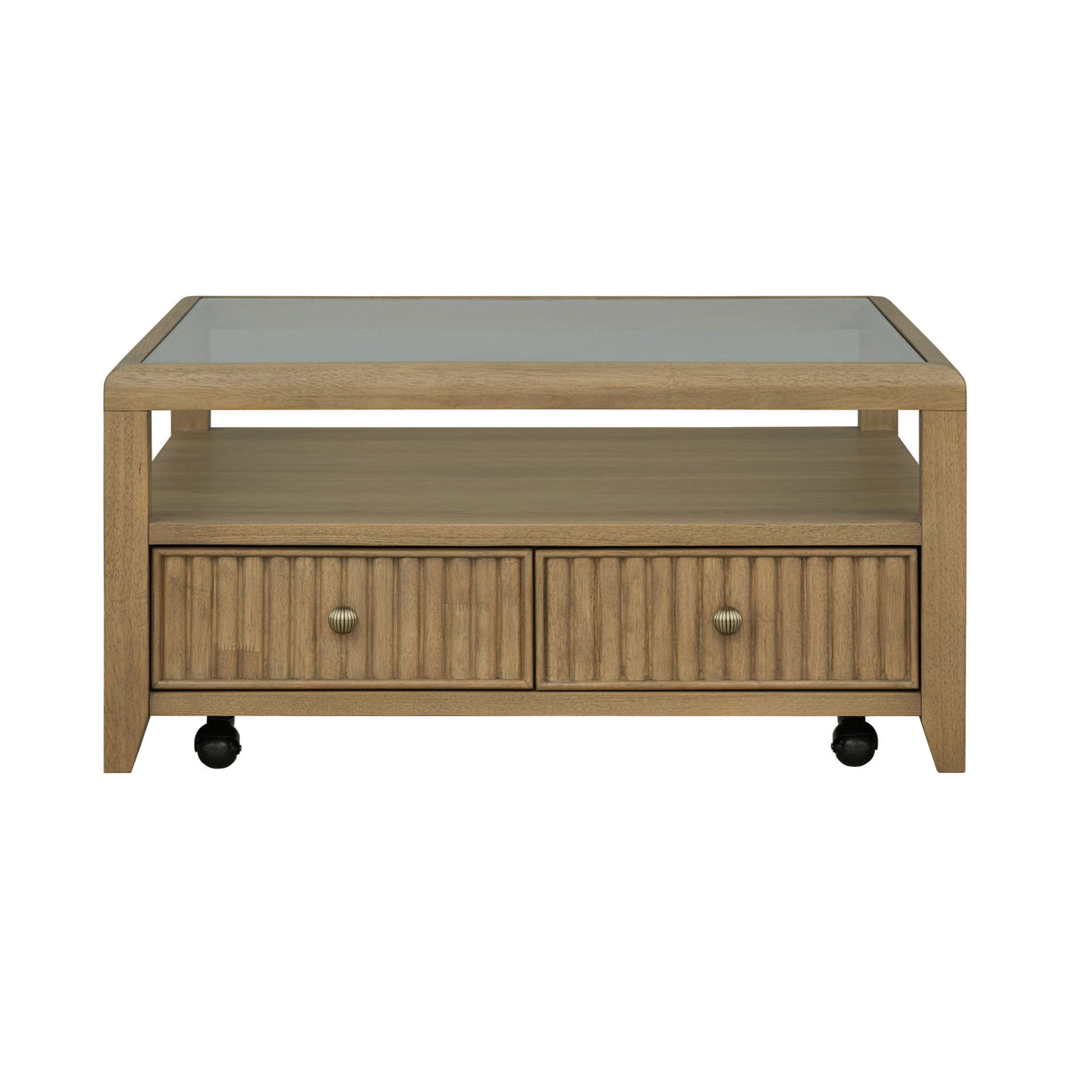 Reed Square Coffee Table with Casters