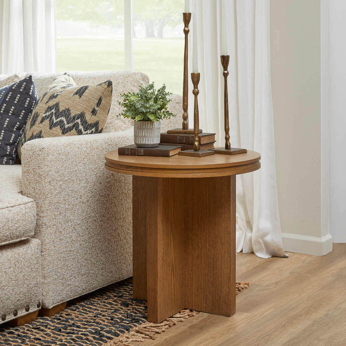 Waterfall Round End Table