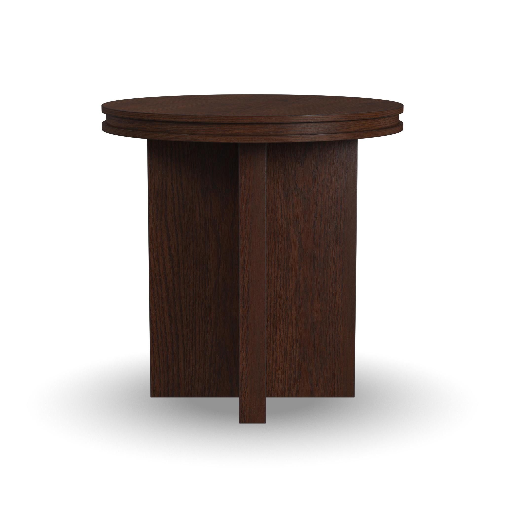 Waterfall Brown Round End Table