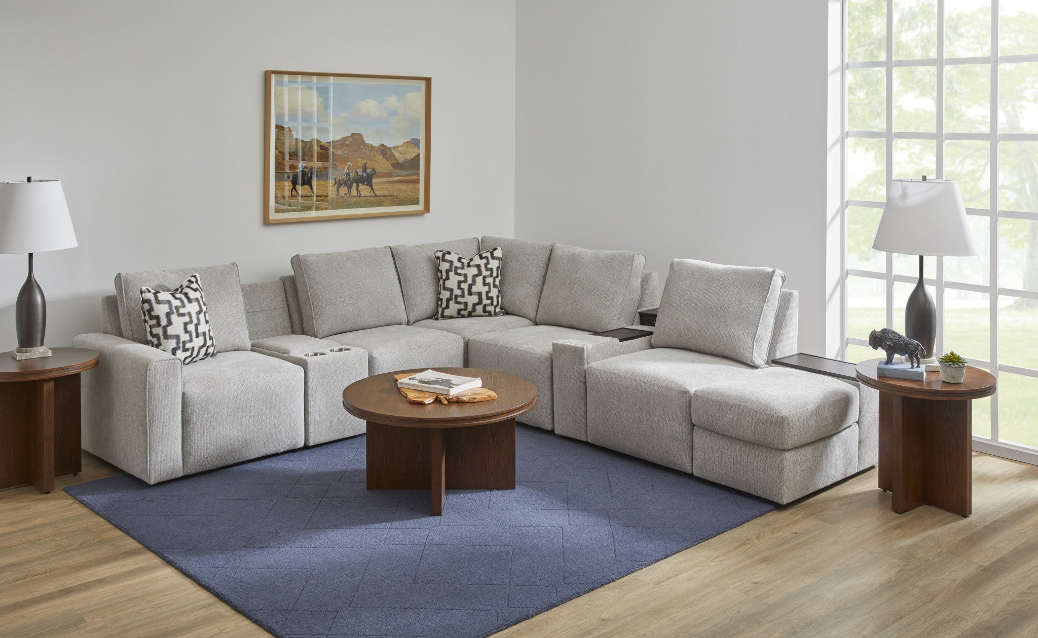 Waterfall Brown Round End Table