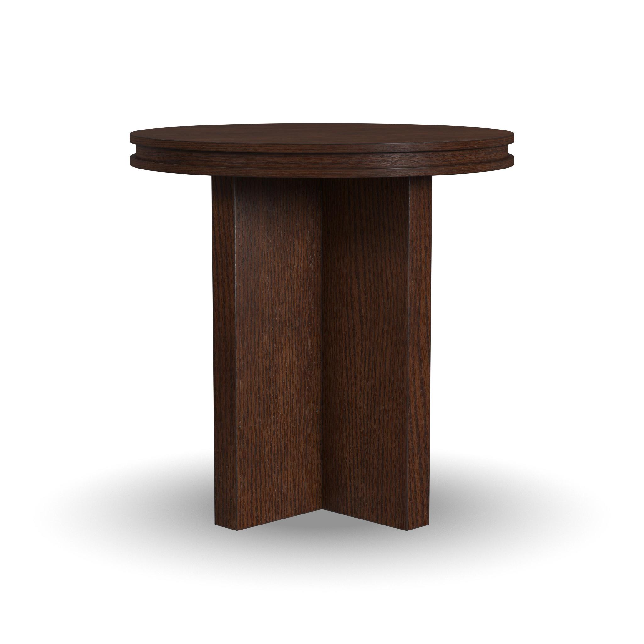 Waterfall Brown Round End Table