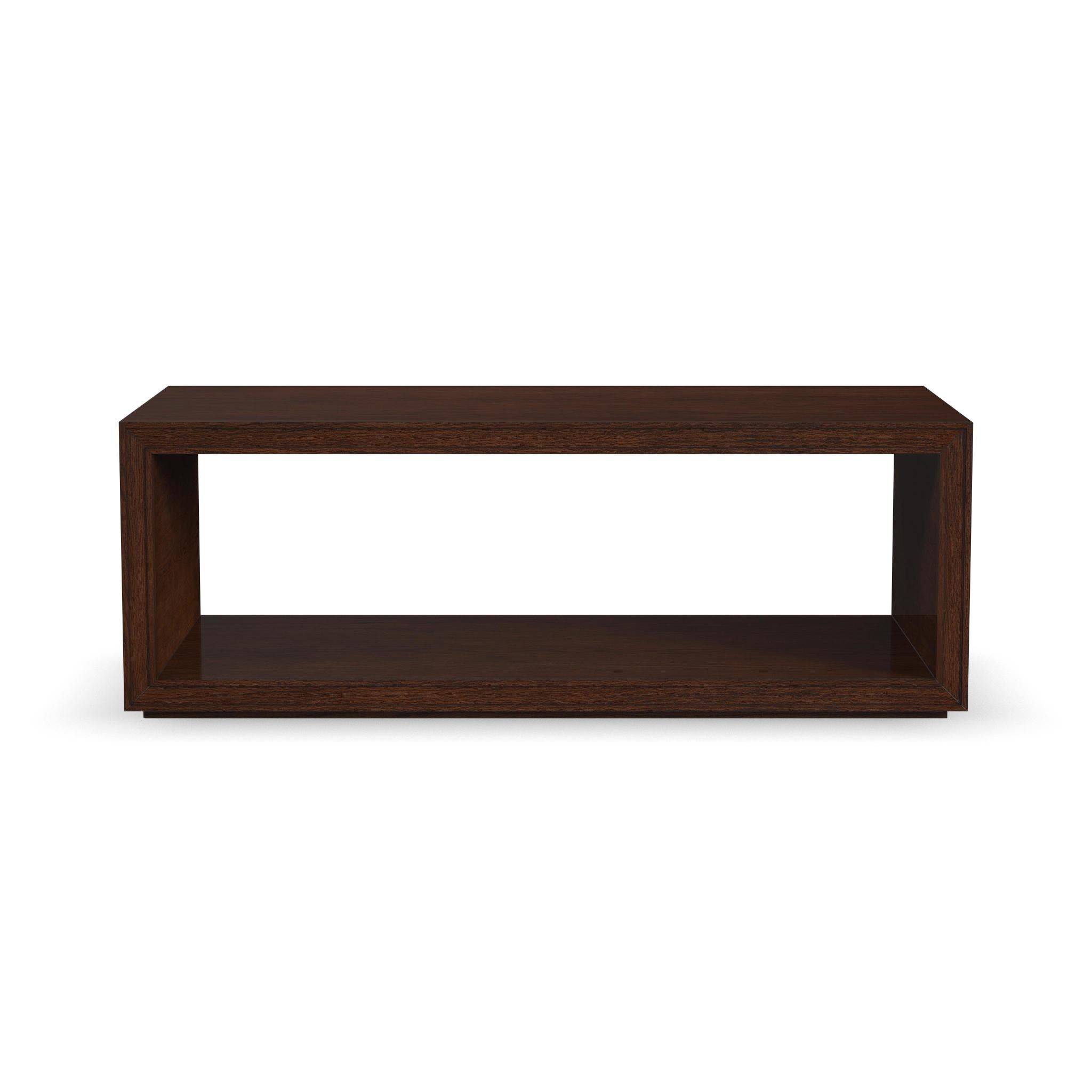 Waterfall Brown Rectangular Coffee Table with Casters