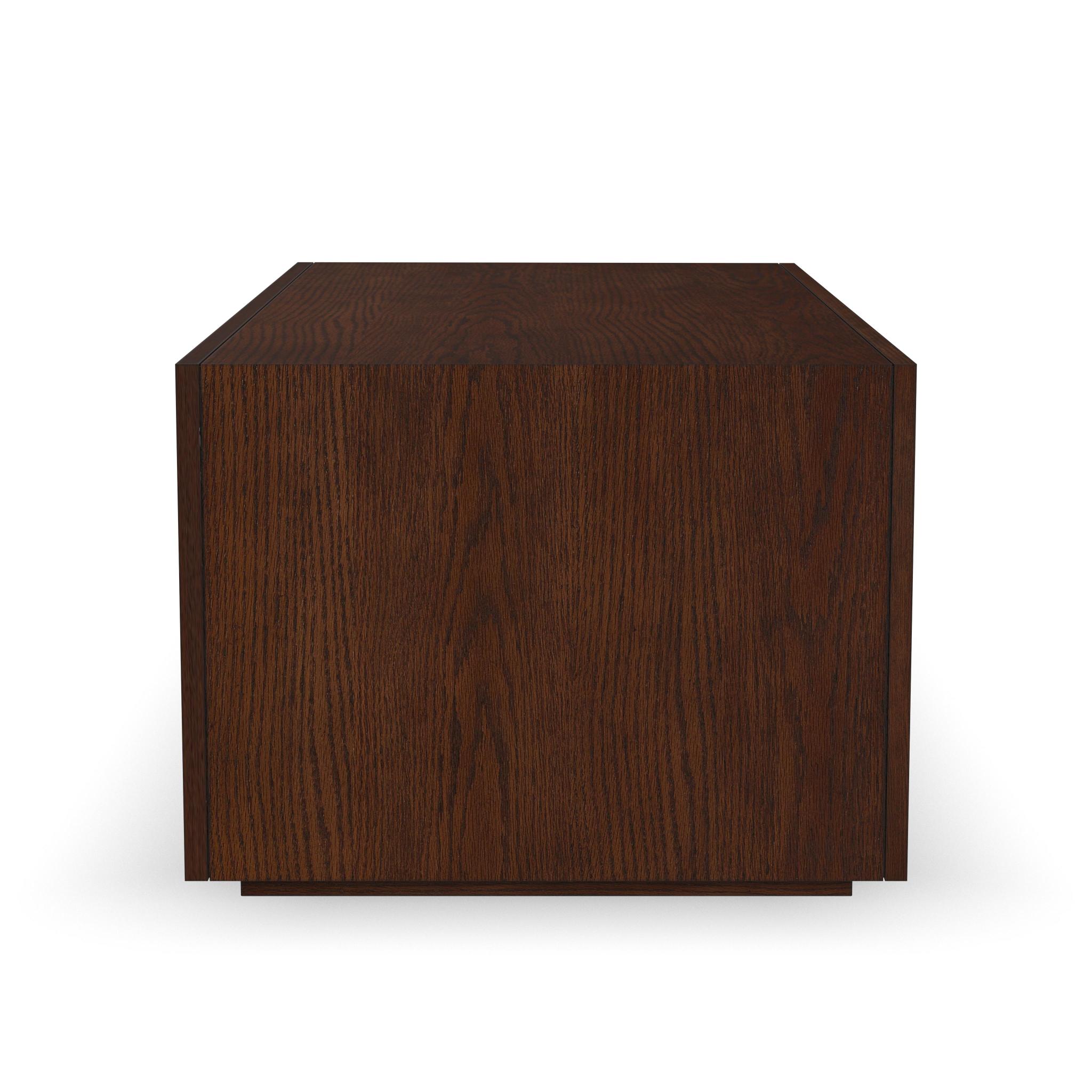 Waterfall Brown Rectangular Coffee Table with Casters