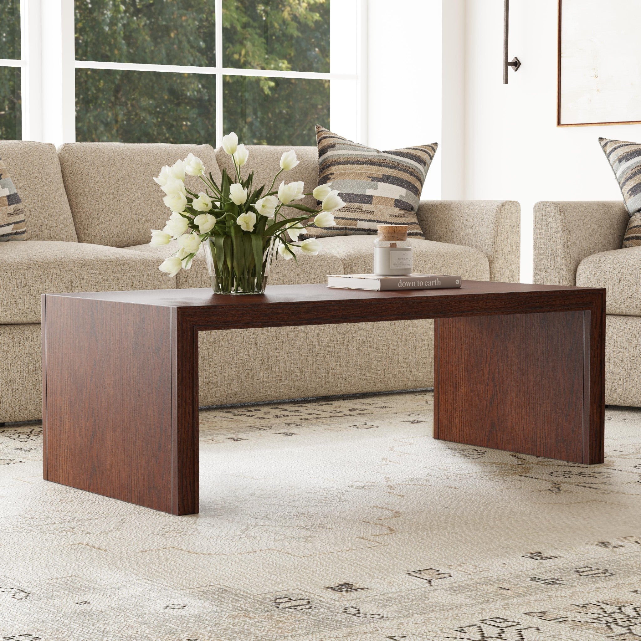 Waterfall Brown Rectangular Coffee Table
