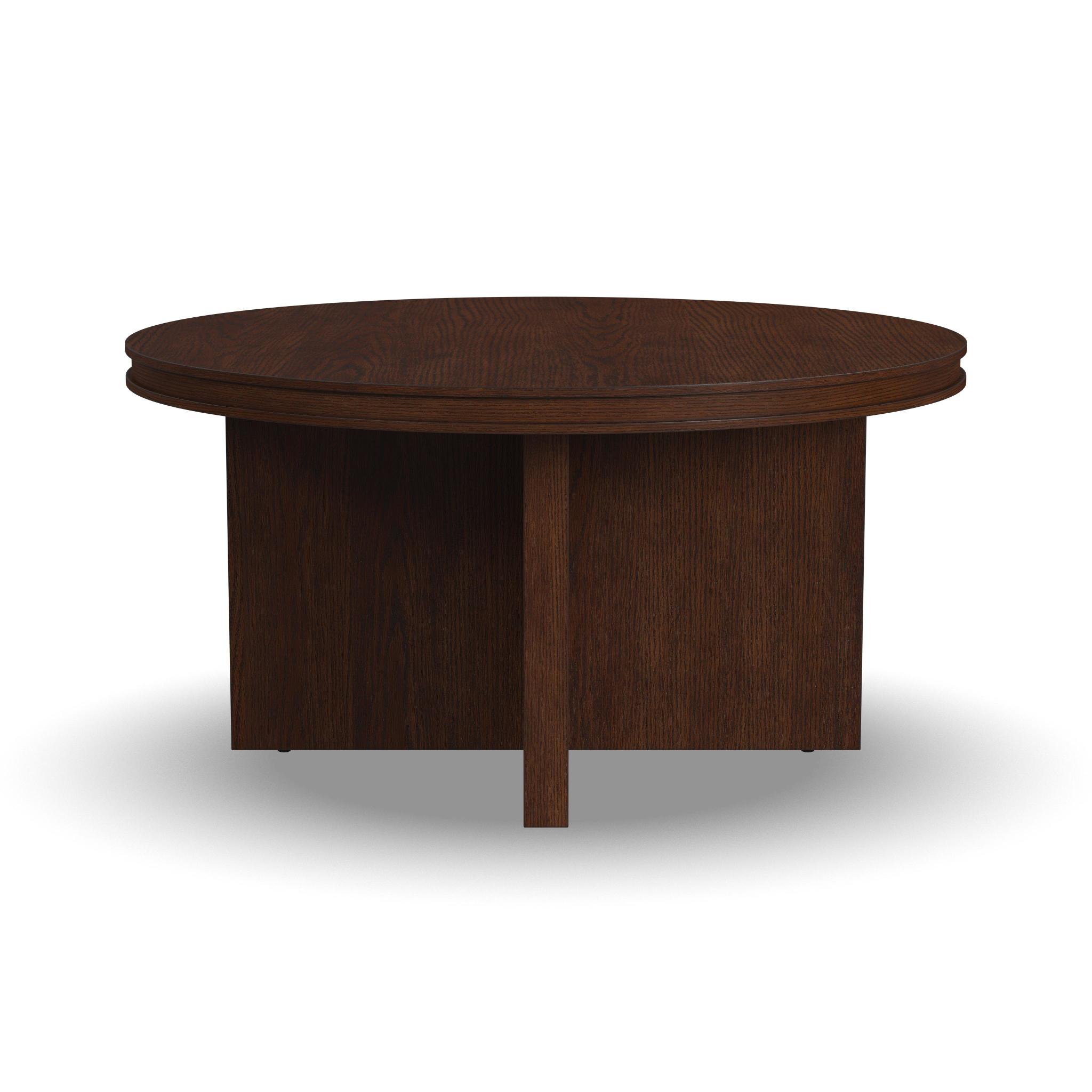 Waterfall Brown Round Coffee Table