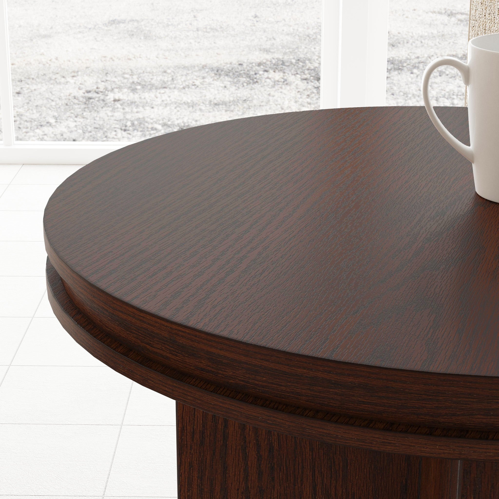 Waterfall Brown Round Coffee Table