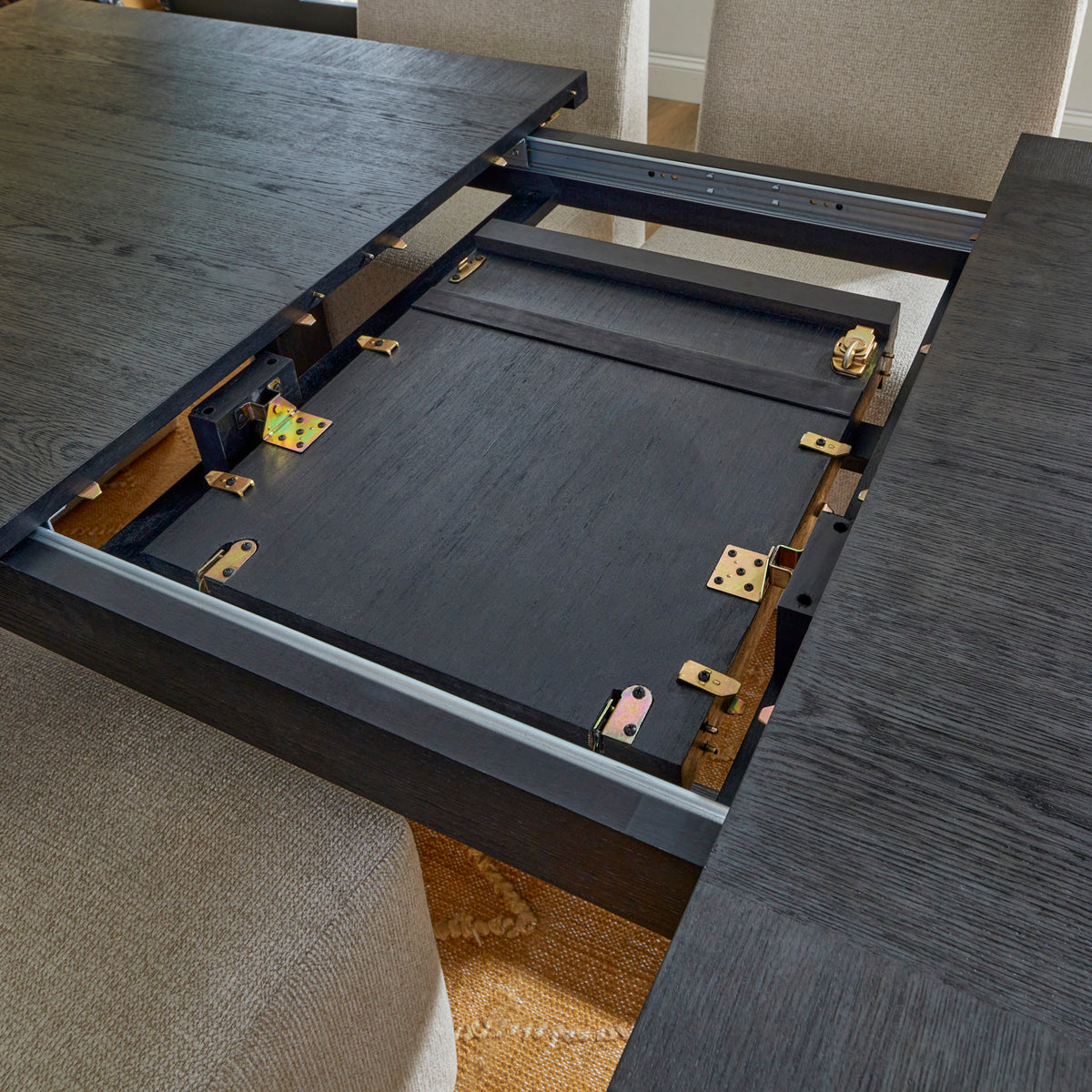 Waterfall Black Rectangular Dining Table