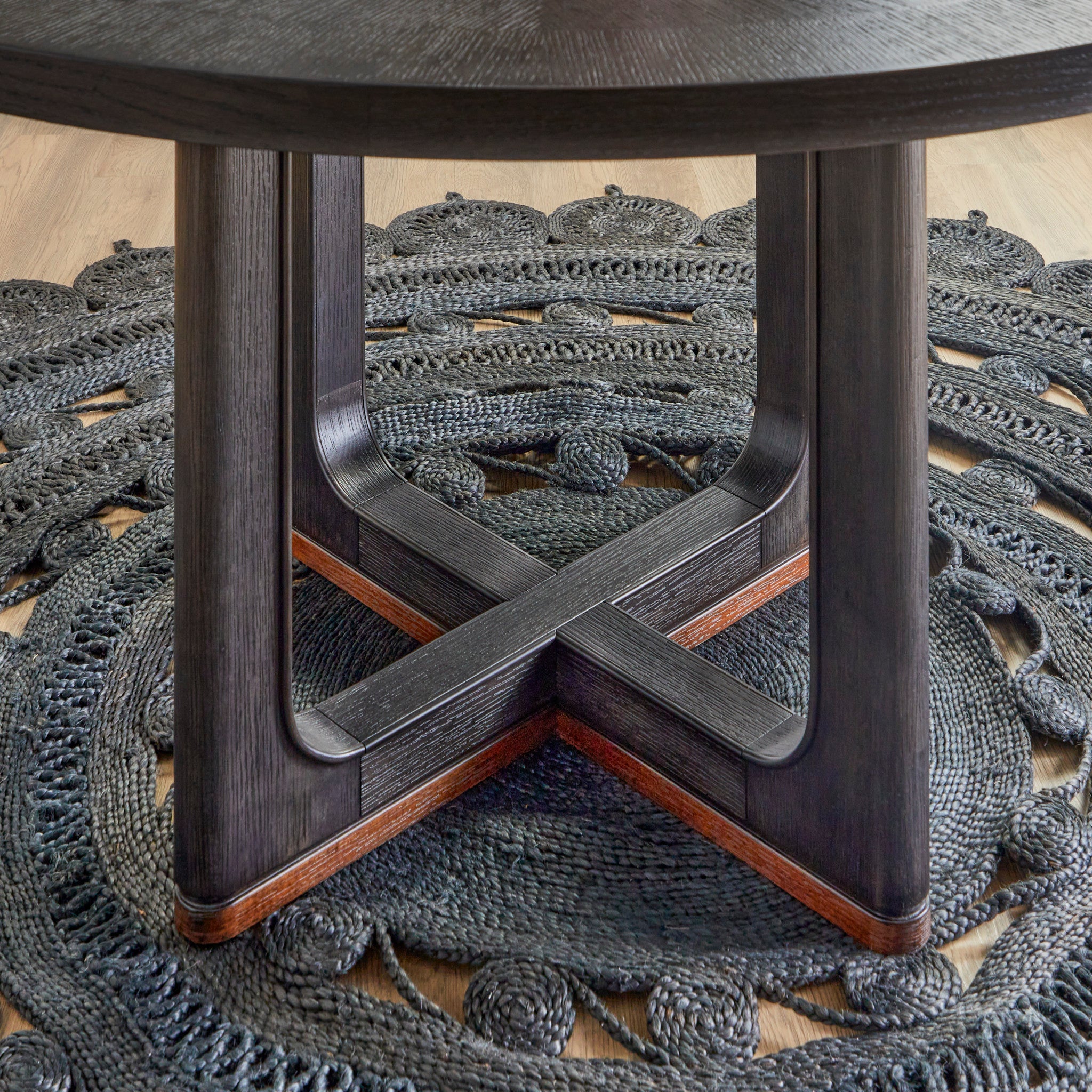 Waterfall Black Round Dining Table