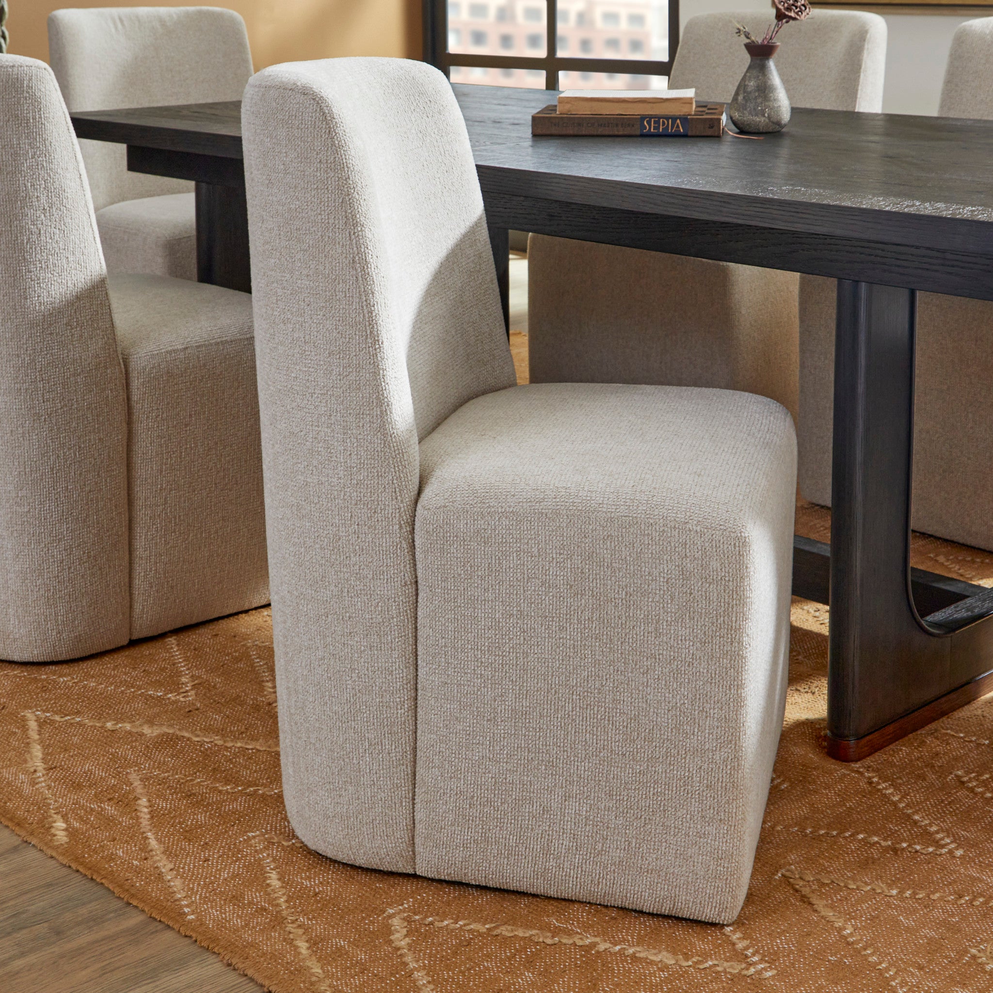 Waterfall Off-White Pair of Upholstered Dining Chairs