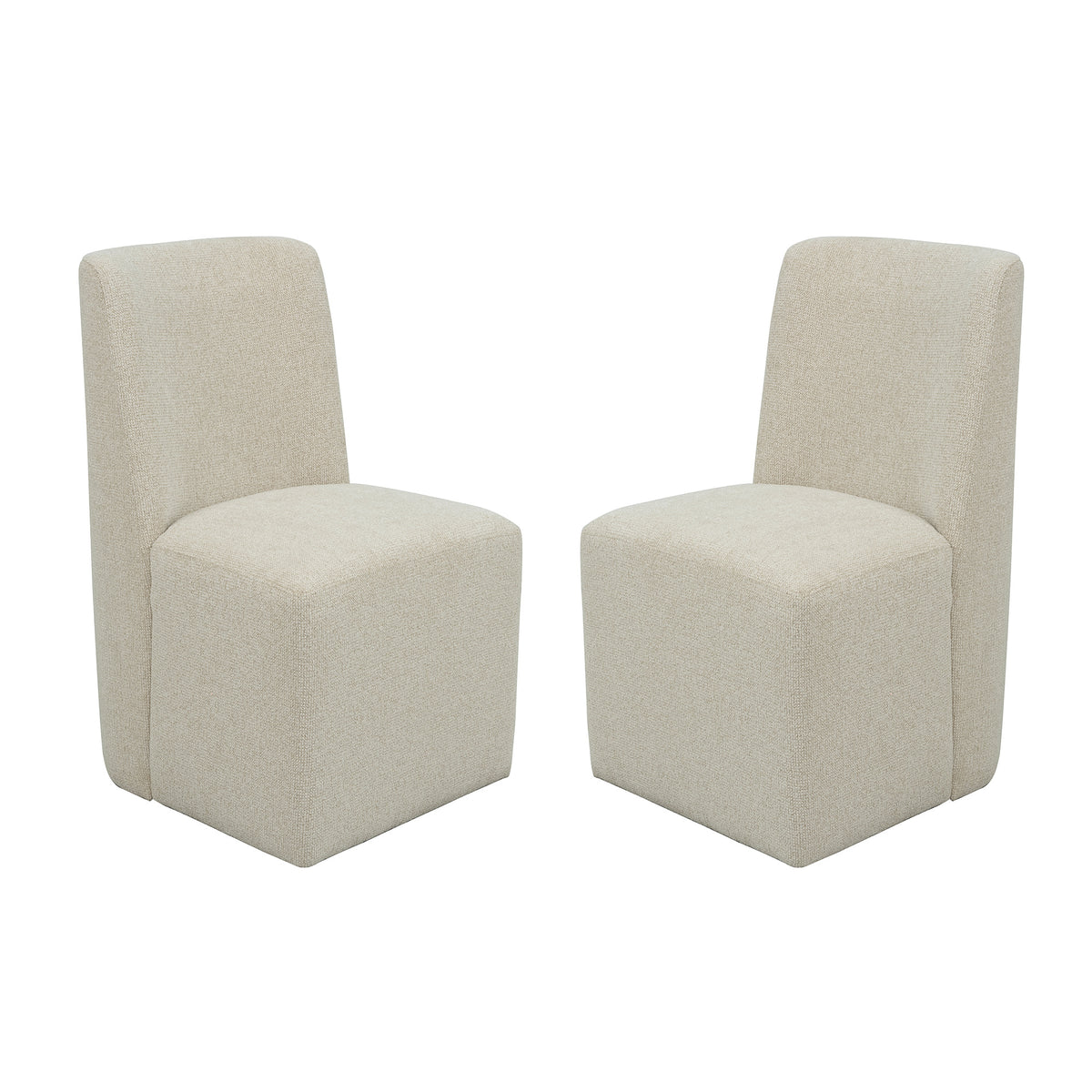 Waterfall Off-White Pair of Upholstered Dining Chairs
