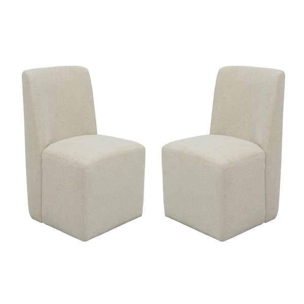 Waterfall Off-White Pair of Upholstered Dining Chairs