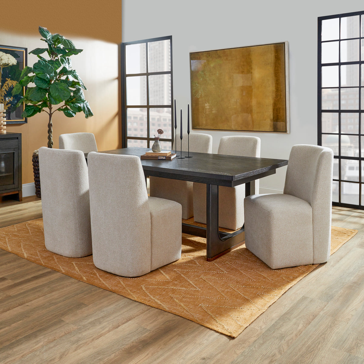 Waterfall Off-White Pair of Upholstered Dining Chairs