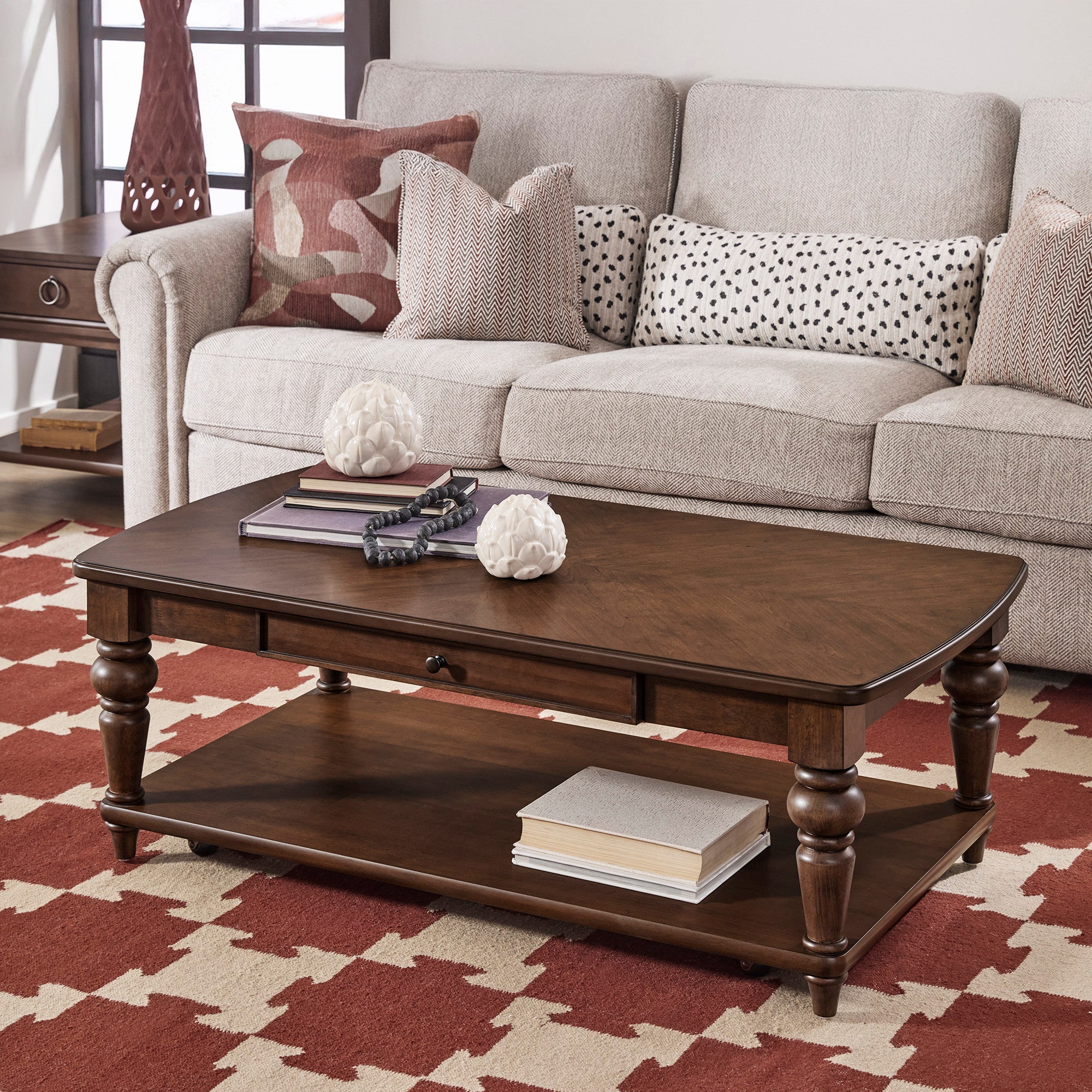 Bellevue Rectangular Coffee Table with Casters
