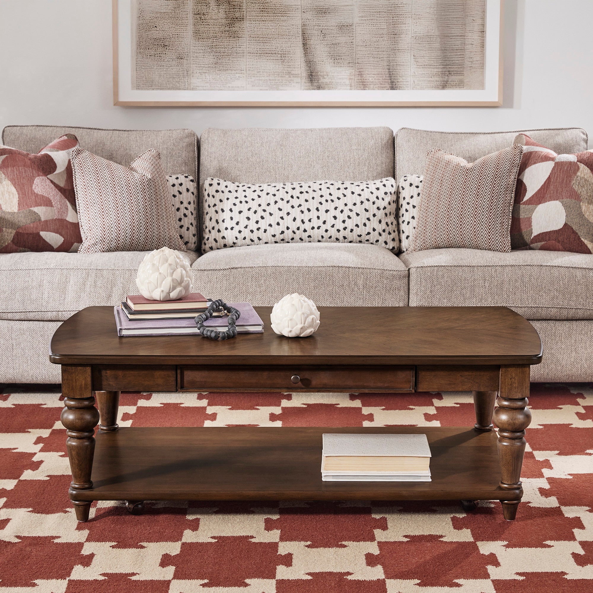 Bellevue Rectangular Coffee Table with Casters
