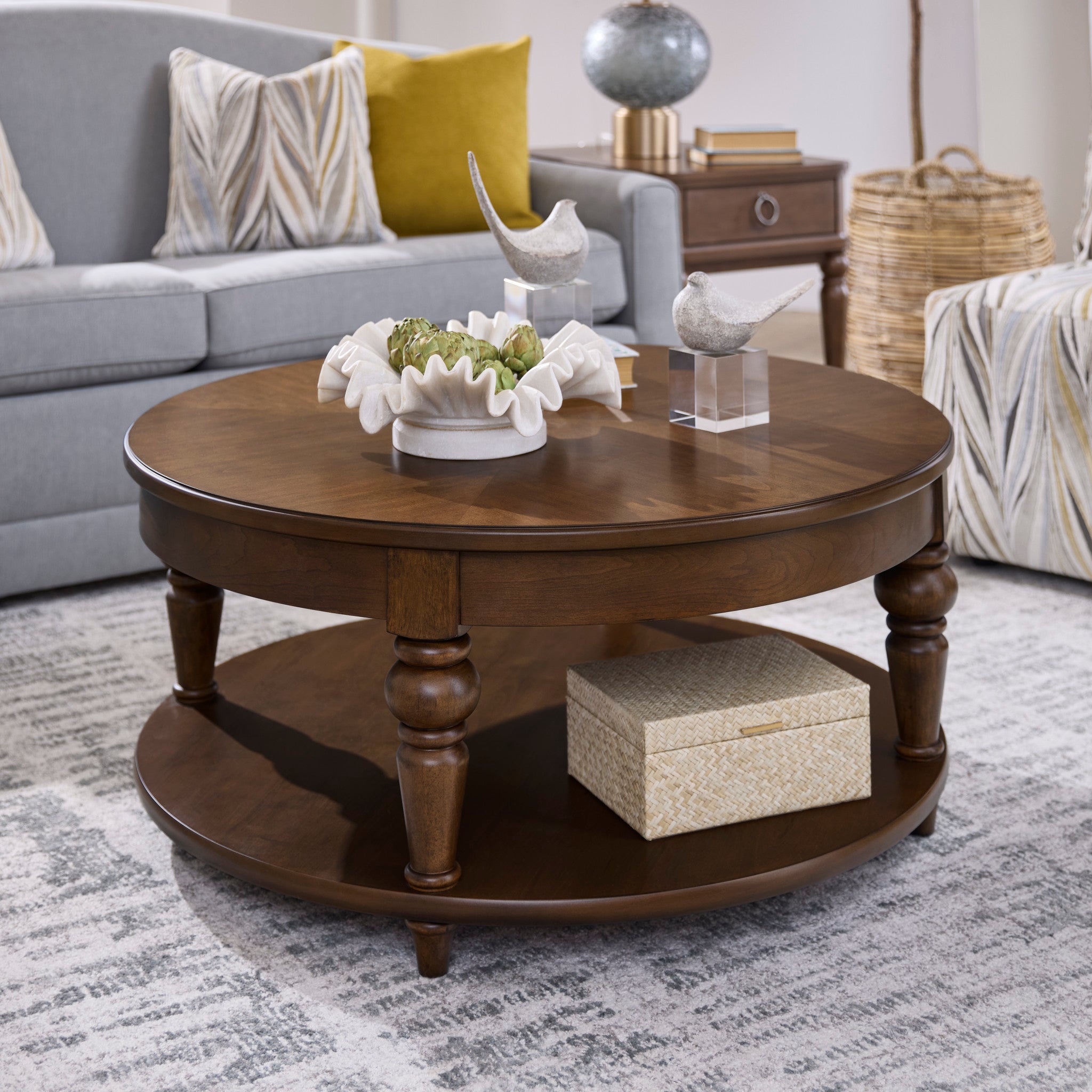 Bellevue Round Coffee Table with Casters