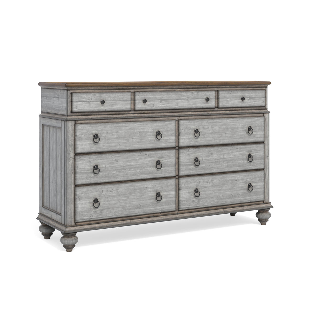 grey and wood dresser Magnussen B3804-24 Abington Sliding Door Dresser, Weathered Charcoal main image 1