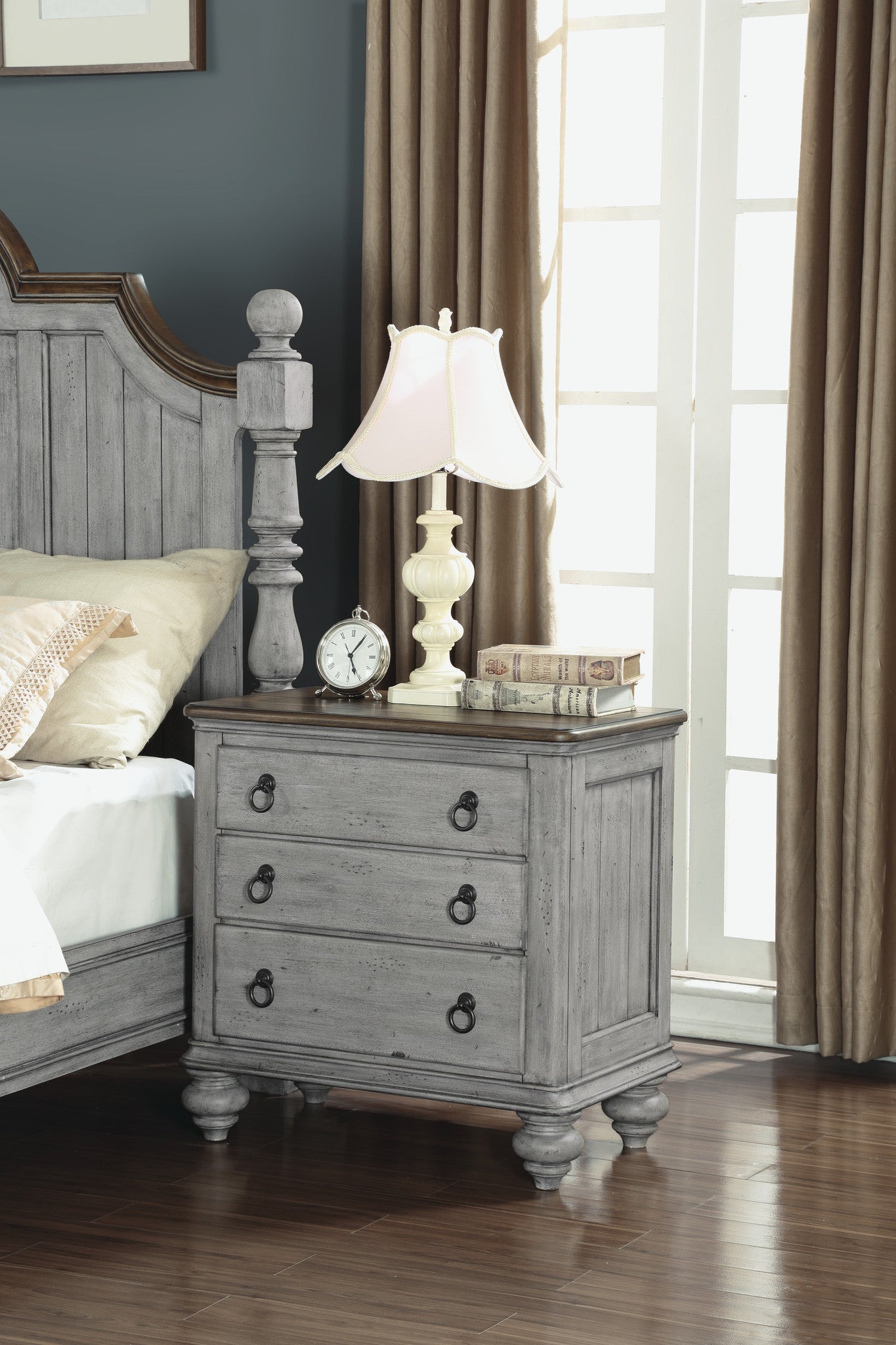 メ*ー様 米国USミリタリーナイトテーブル米軍家具ファニチャーミッドセンチュリー Plymouth Gray Nightstand