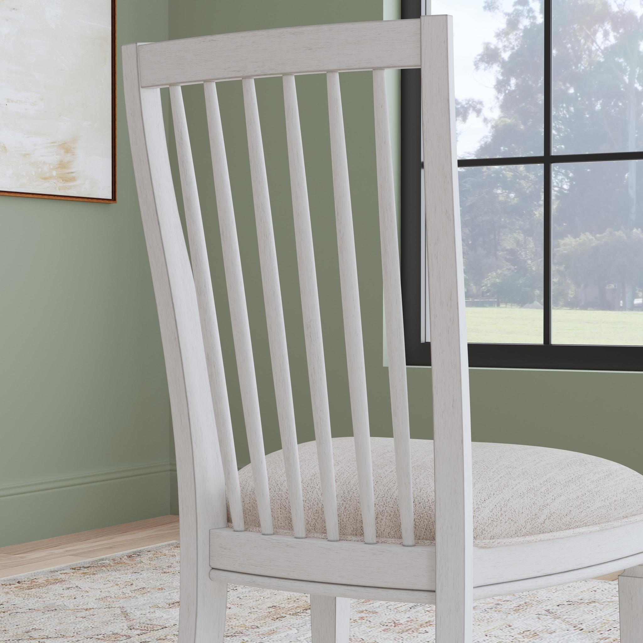Melody White Fabric Pair of Upholstered Dining Chairs