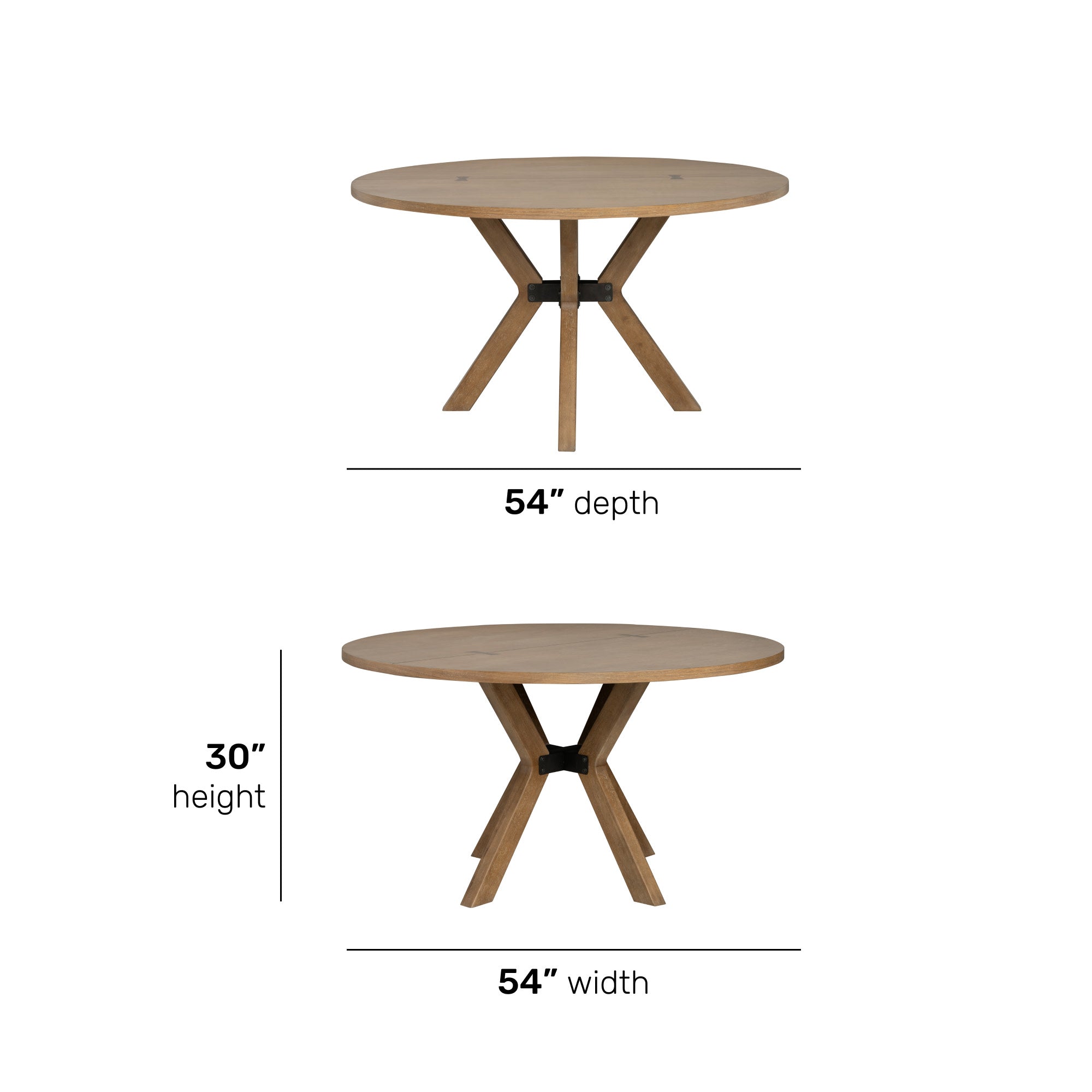 Millwork Brown Round Dining Table