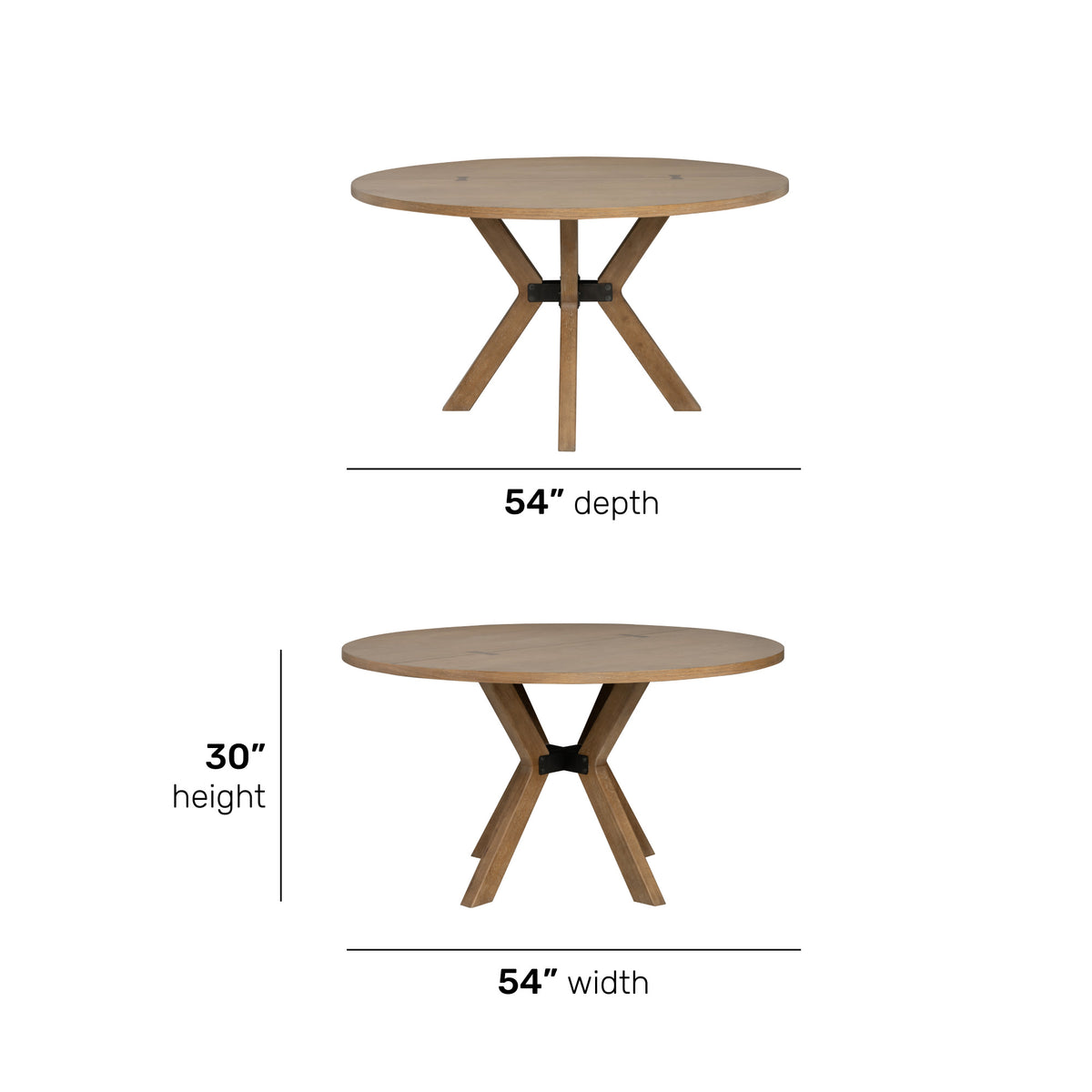 Millwork Brown Round Dining Table