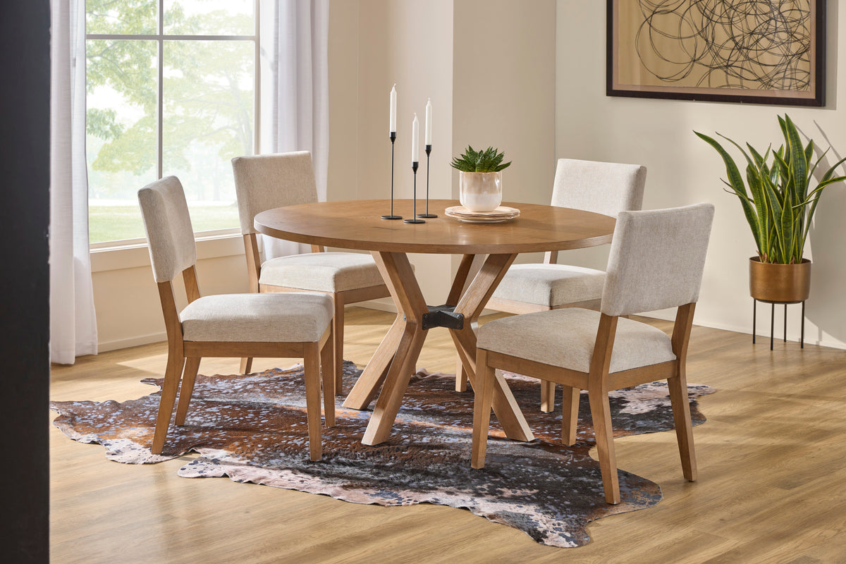 Millwork Brown Round Dining Table
